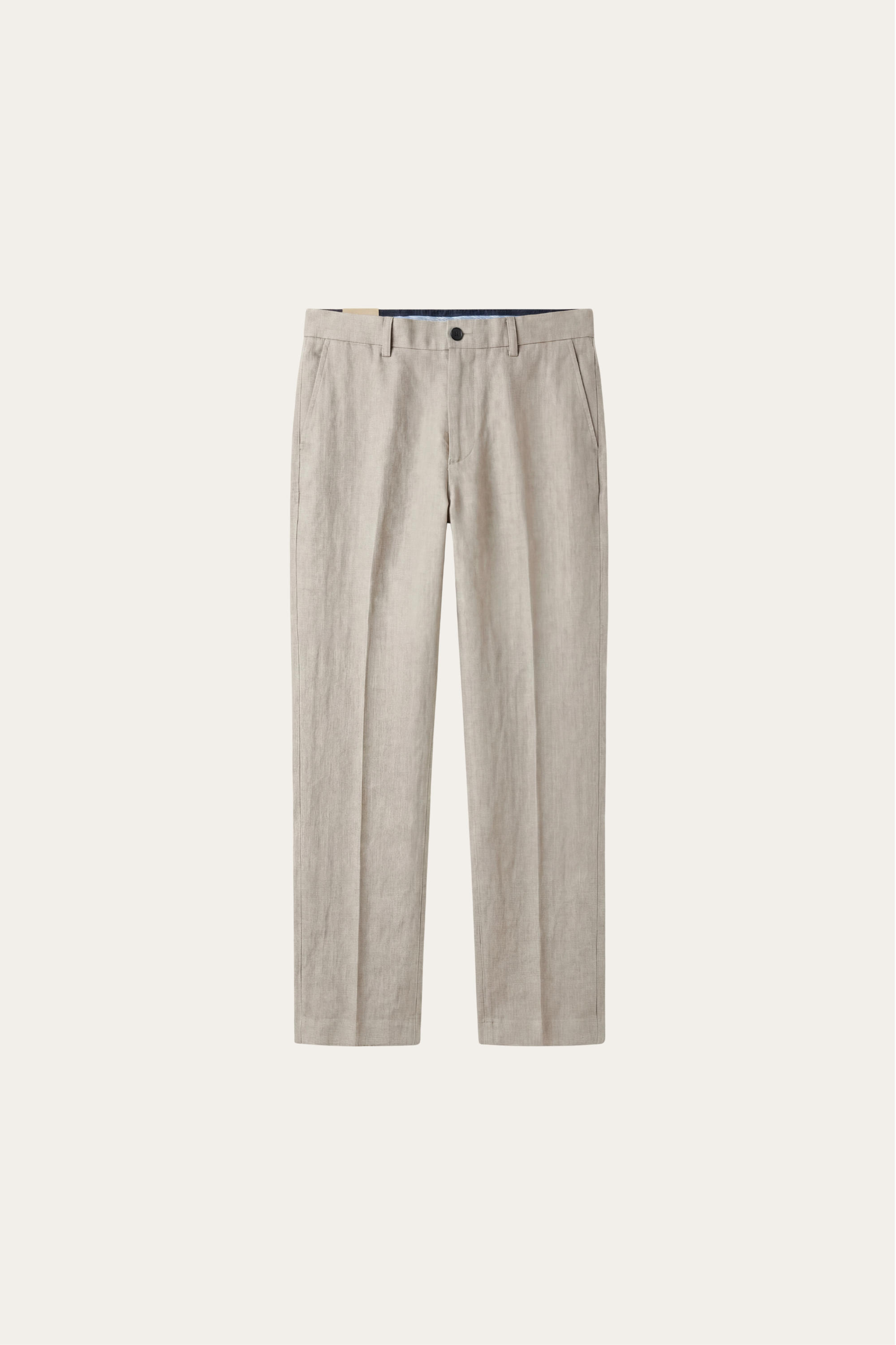 Cortona Lino Pantaloni Dritti Beige Chiaro