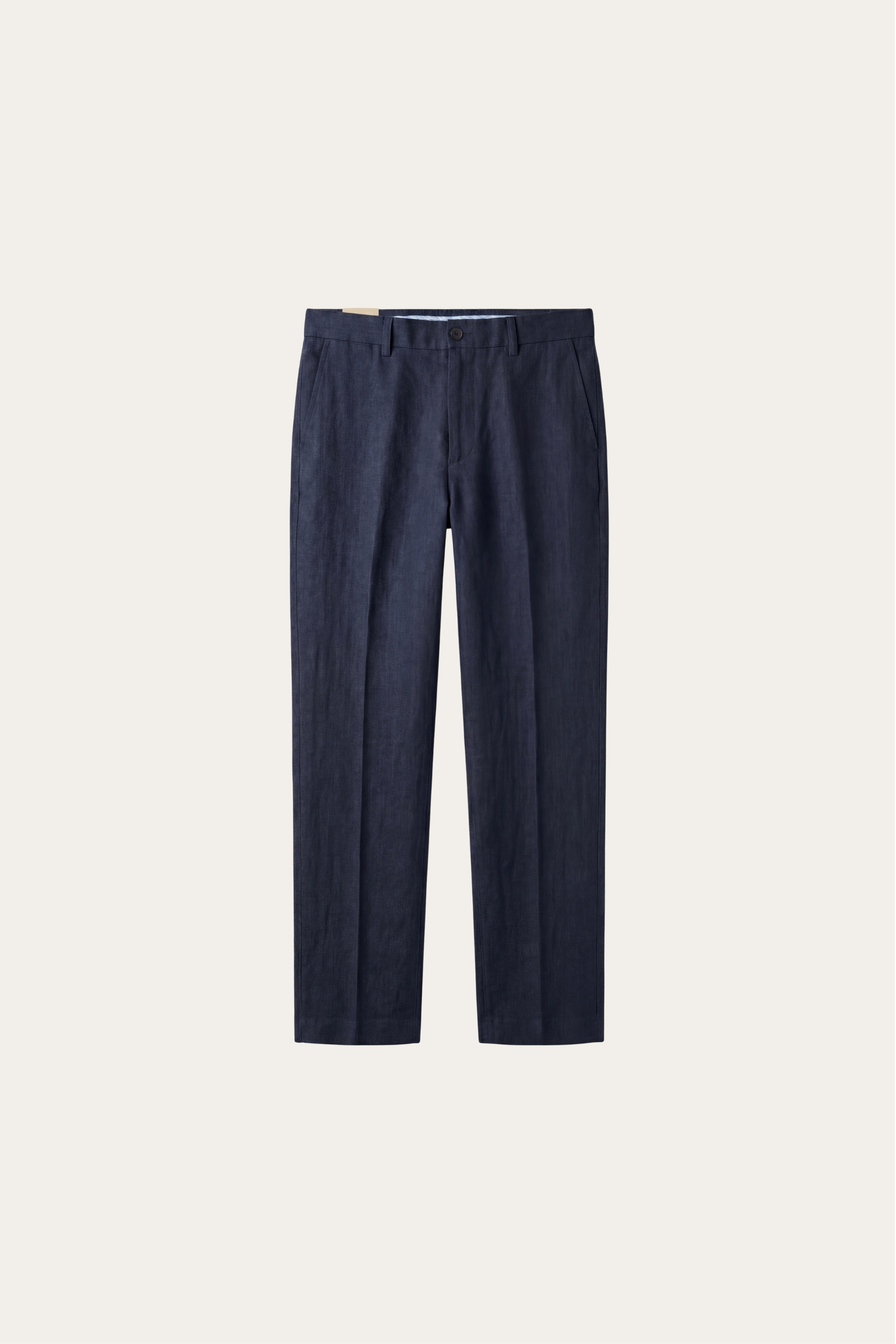 Pantaloni dritti di lino Cortona blu navy