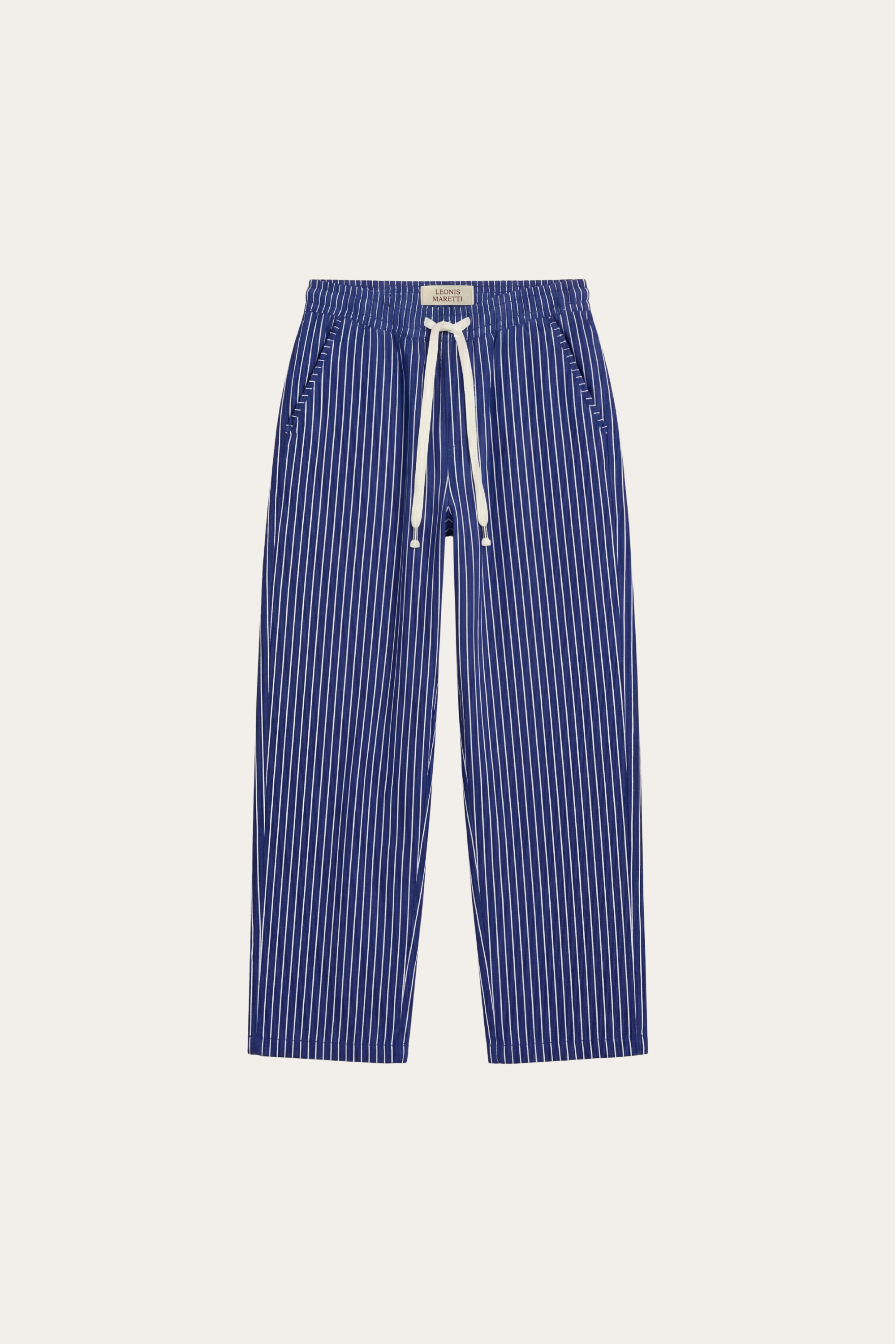 Pantaloni in lino Siena a righe blu