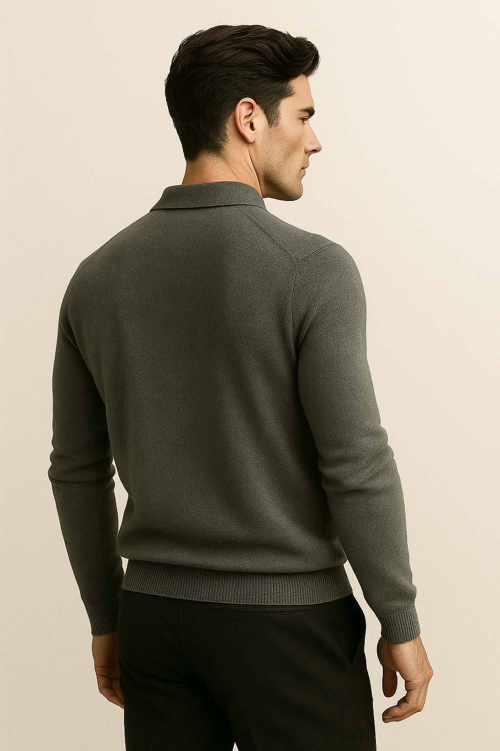 Maglia Polo in Maglia Alessandro Merino Verde Foschia