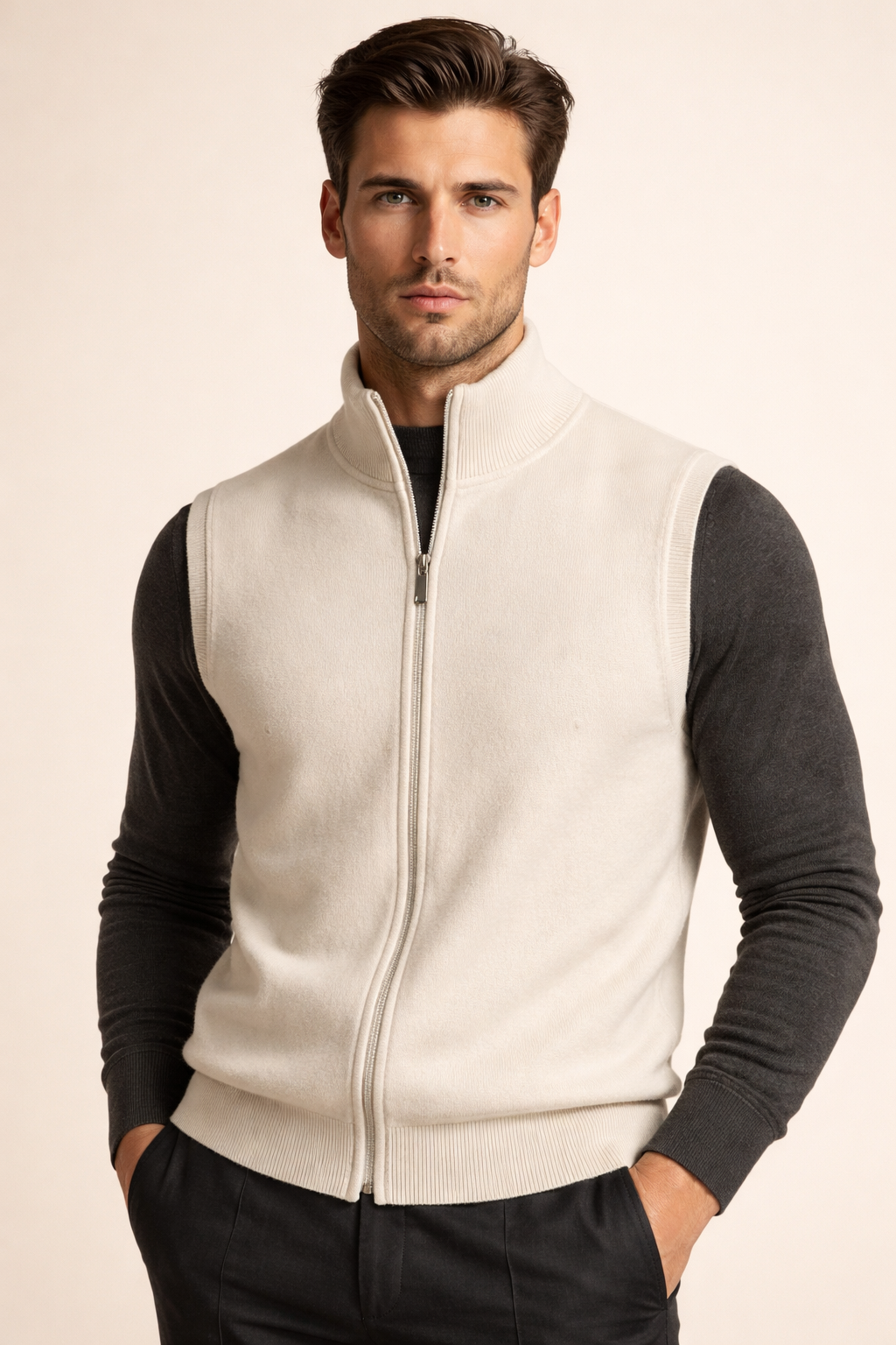 Alberto Merino Gilet Avorio