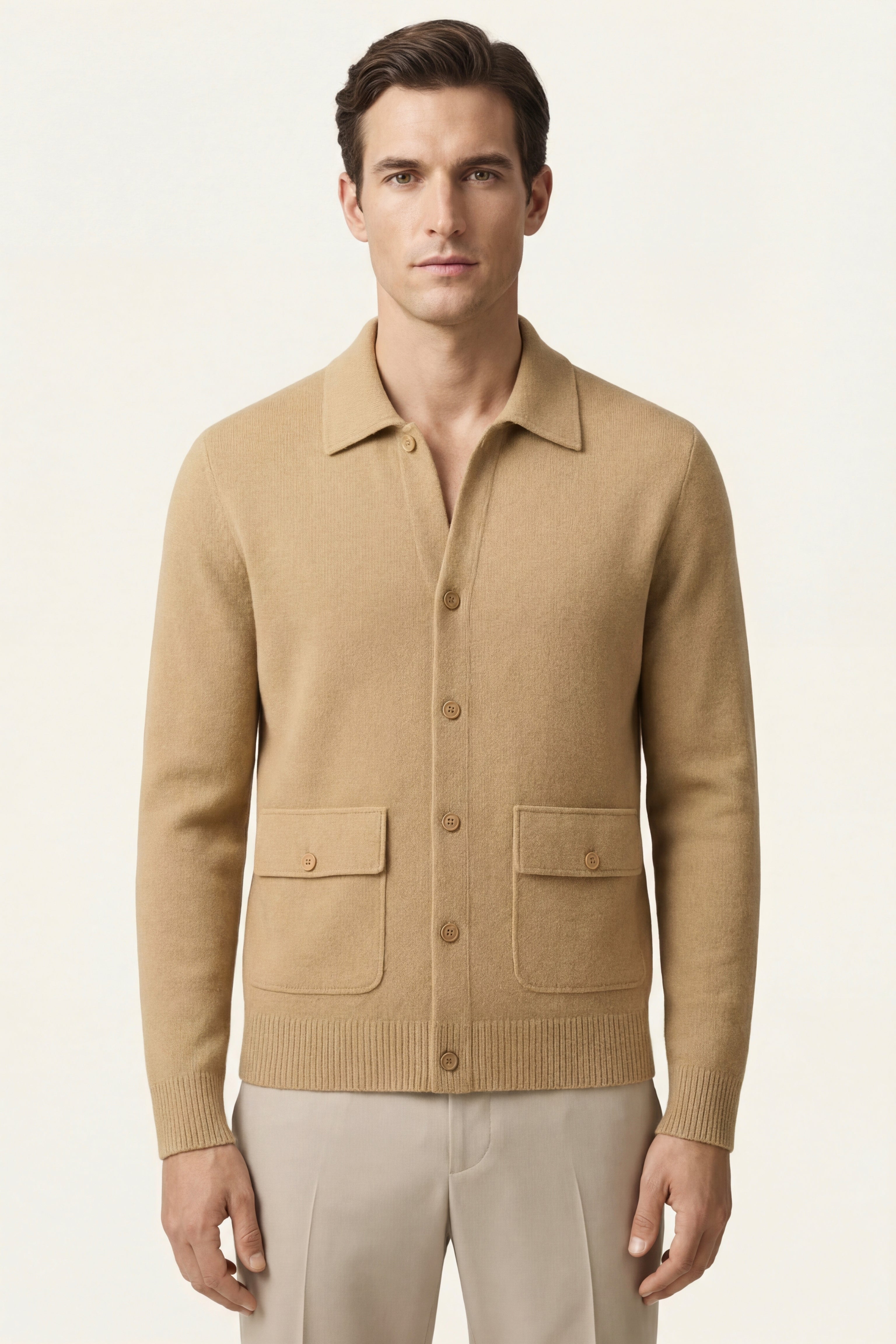 Cardigan Lorenzo in Cashmere Cammello