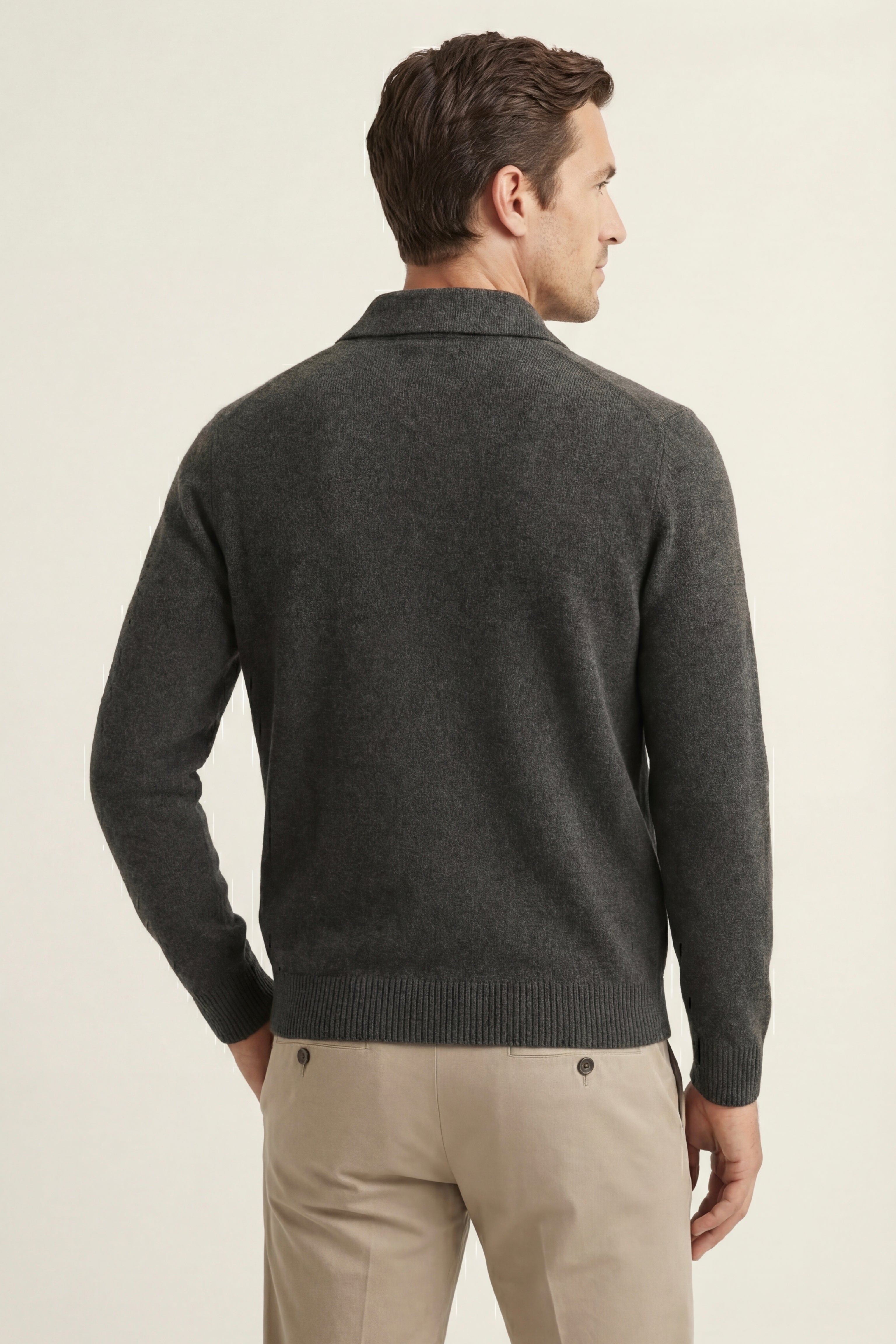 Cardigan Lorenzo in cashmere grigio scuro
