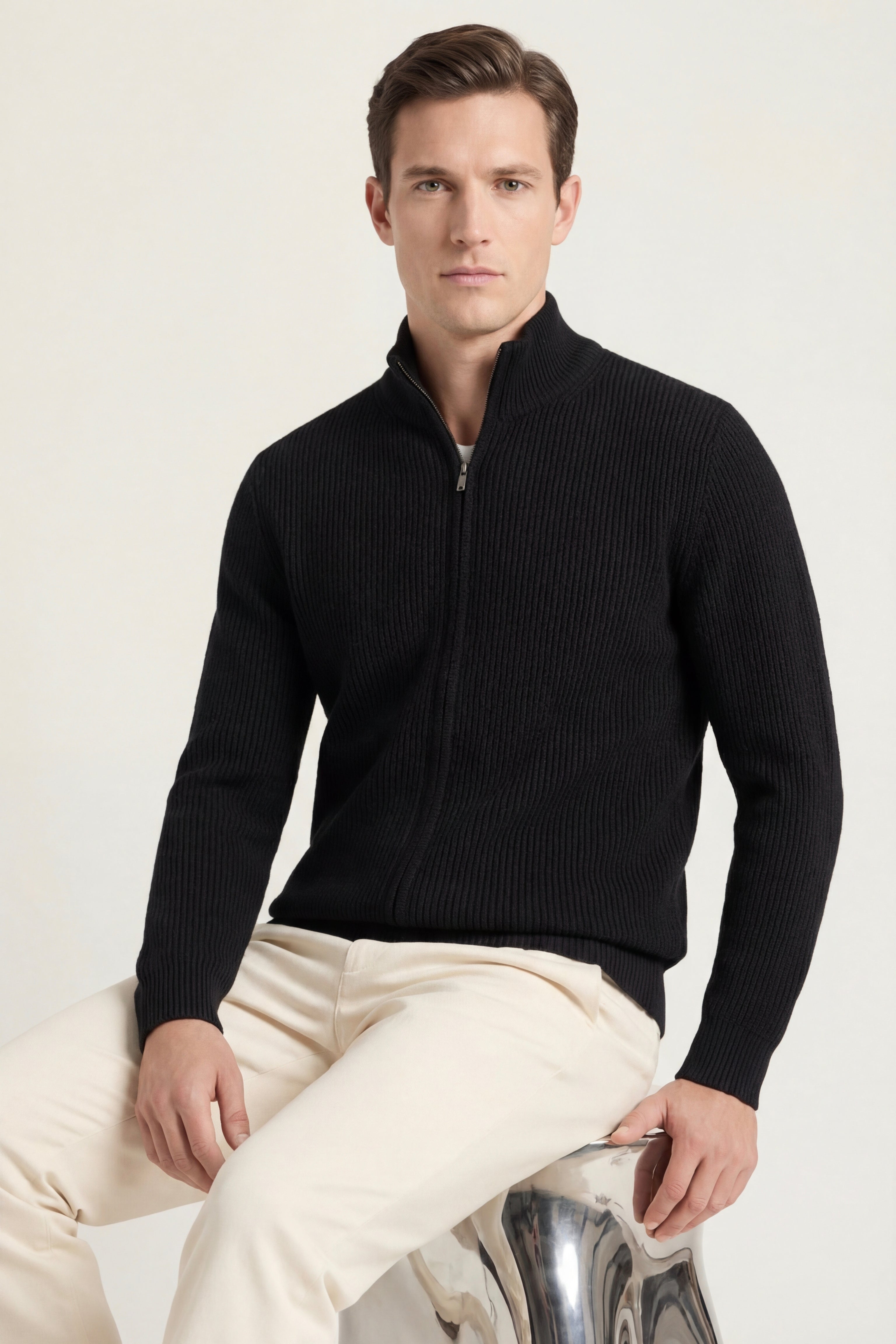Cardigan Roma in cashmere nero