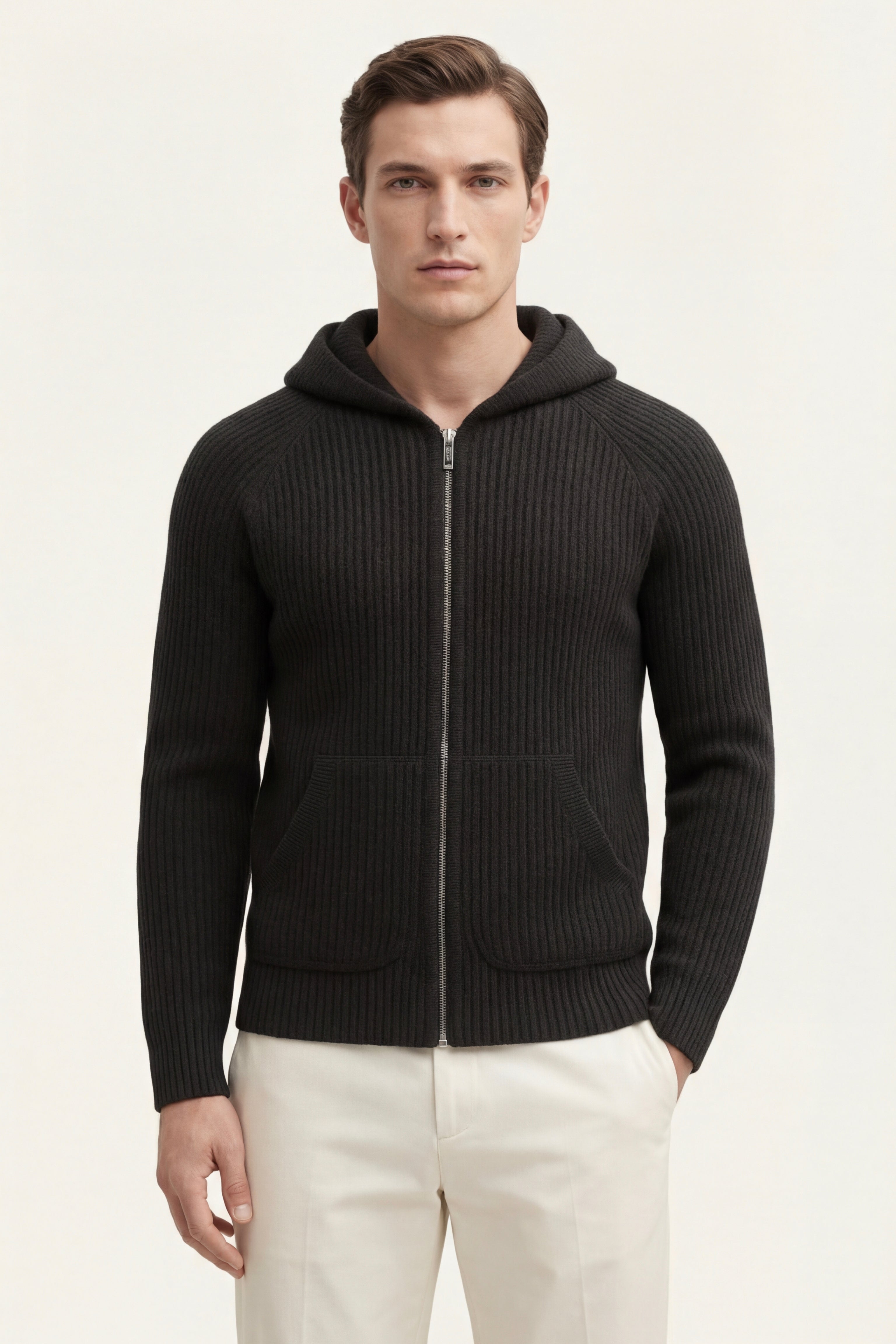 Felpa Sorrento in maglia con cappuccio nera