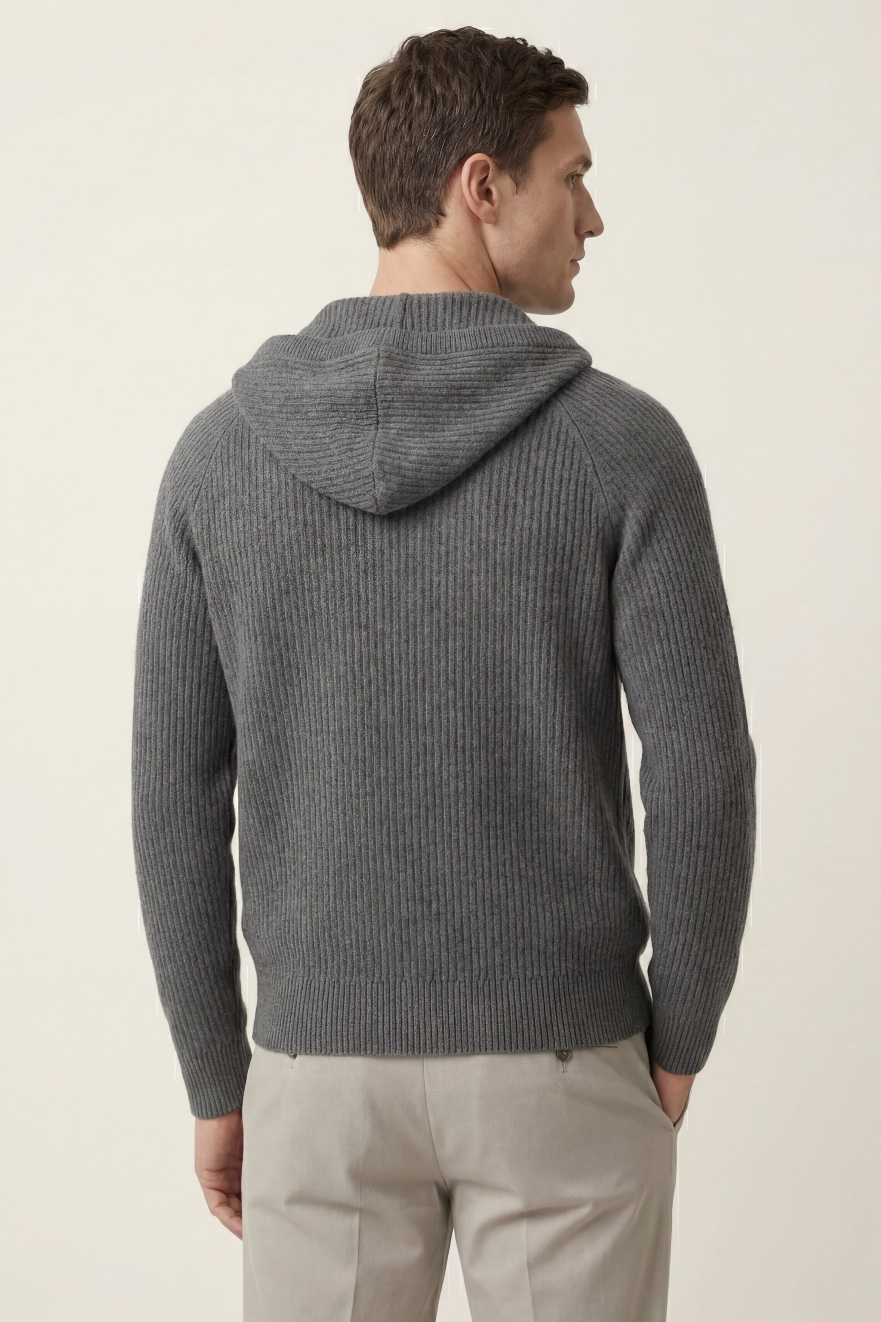 Felpa con cappuccio Sorrento in maglia grigio scuro