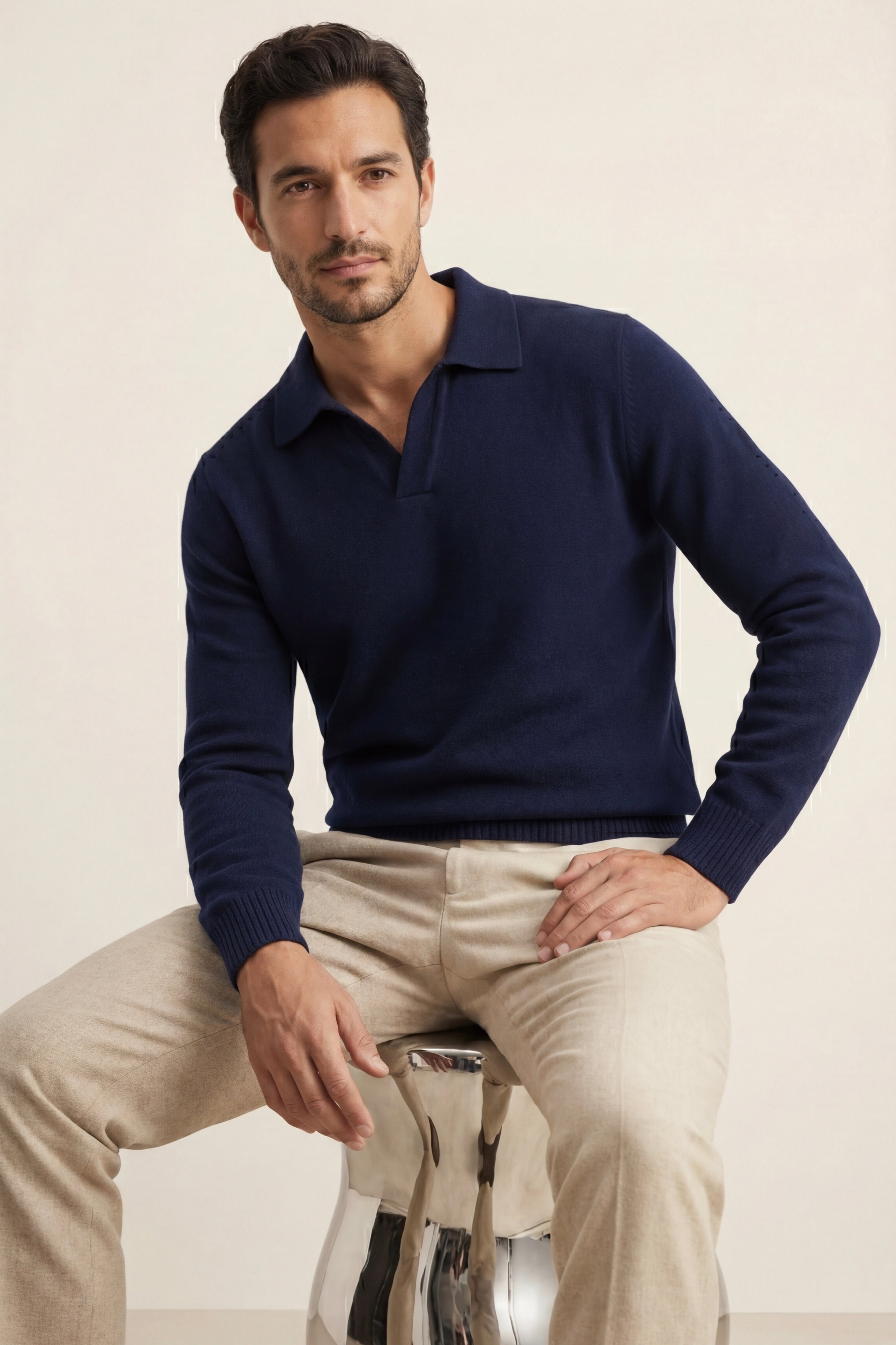 Marencio Maglia Polo Cashmere Blu Scuro