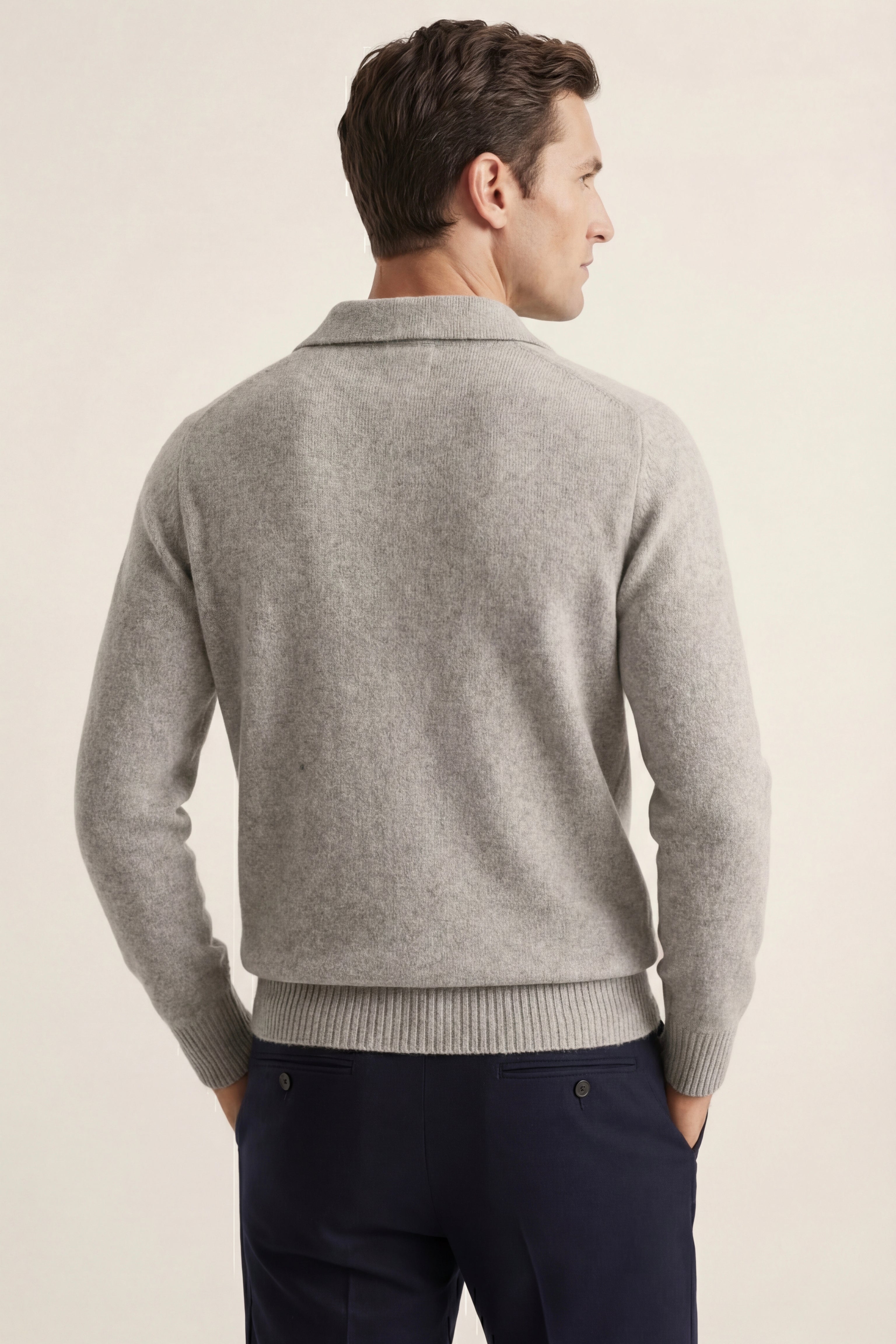 Marencio Cashmere Polo Maglia Grigio