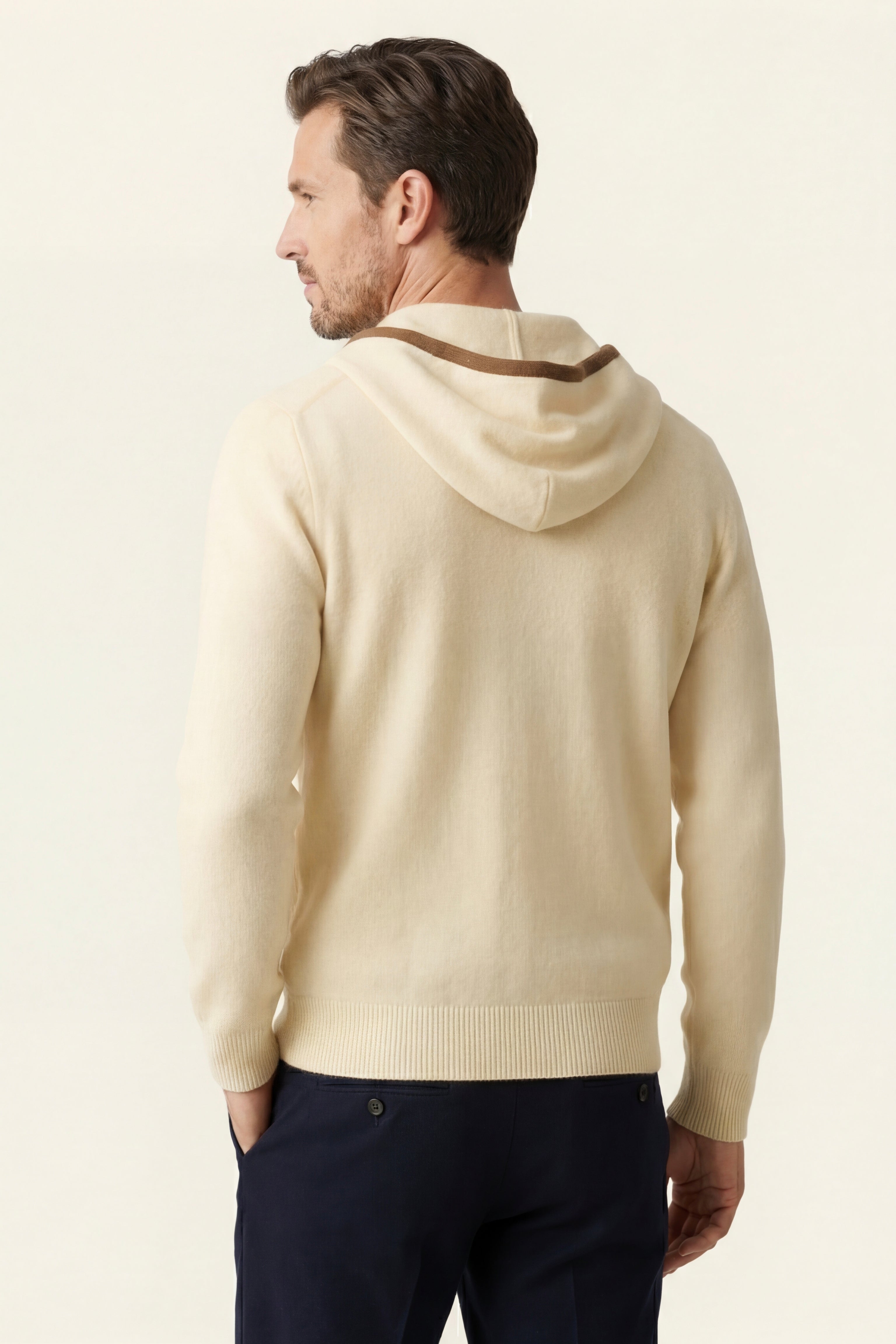 Cardigan con Cappuccio Sorano Color Crema