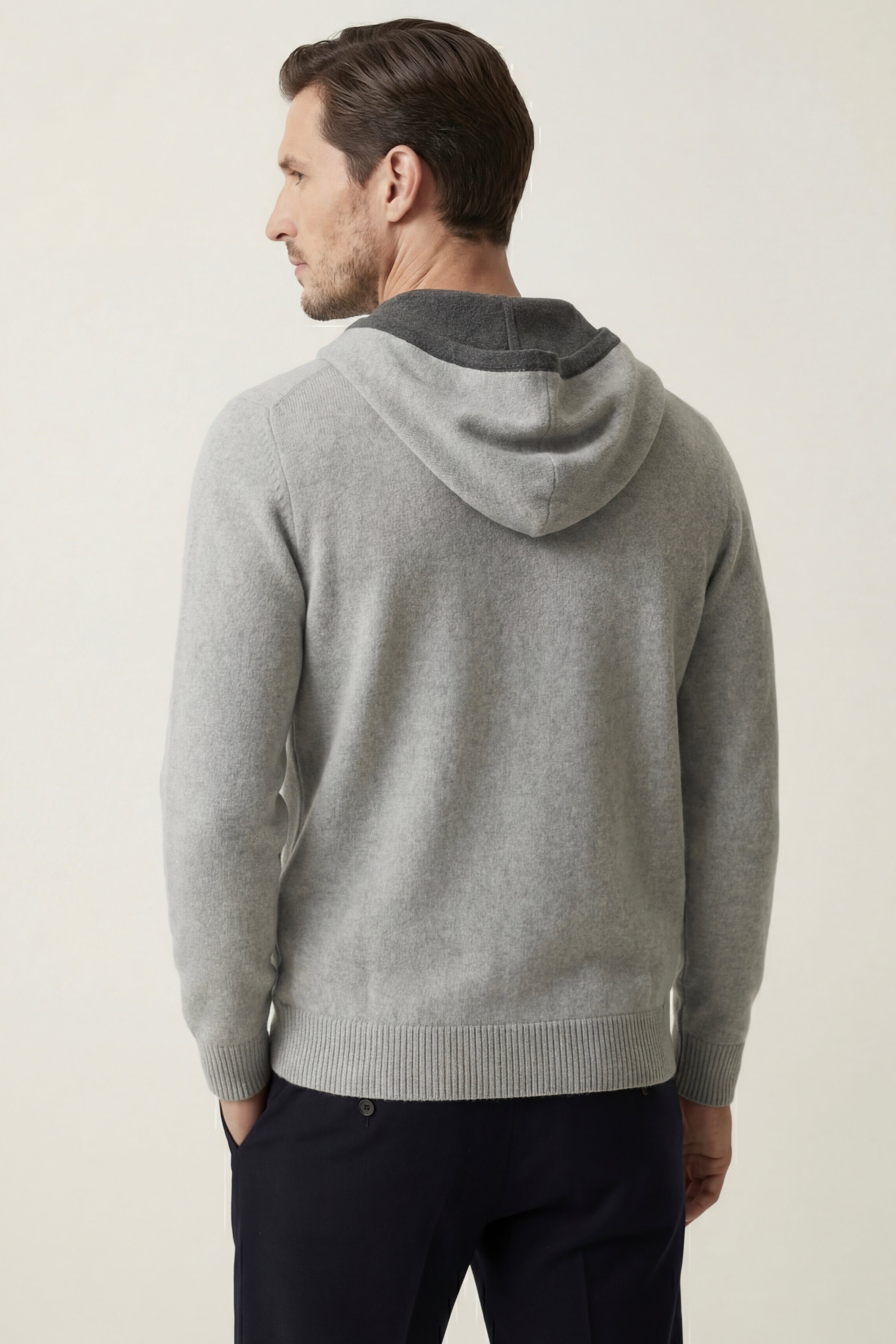 Cardigan Sorano con cappuccio grigio