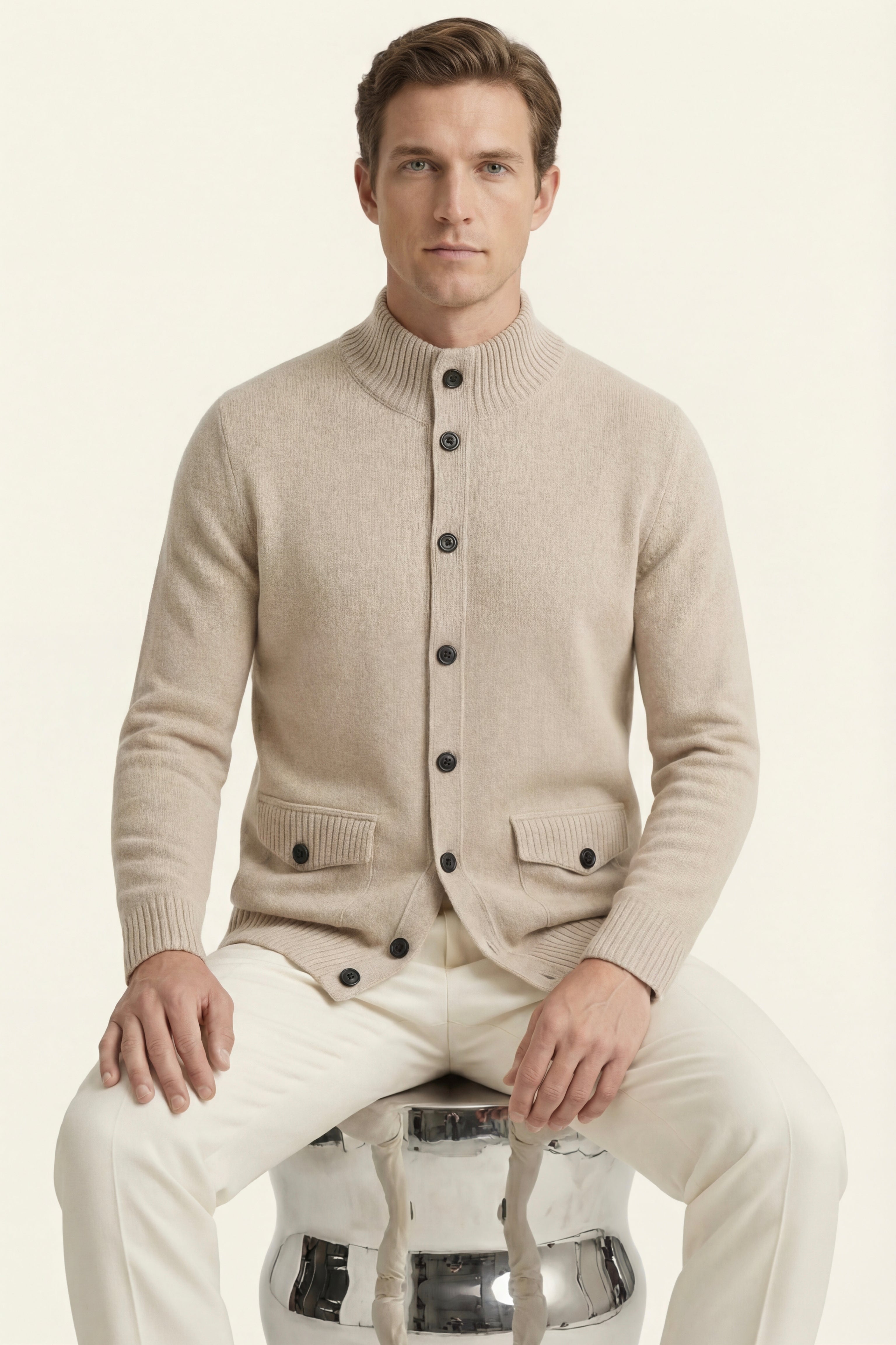 Cardigan Giotto Cashmere Sabbia