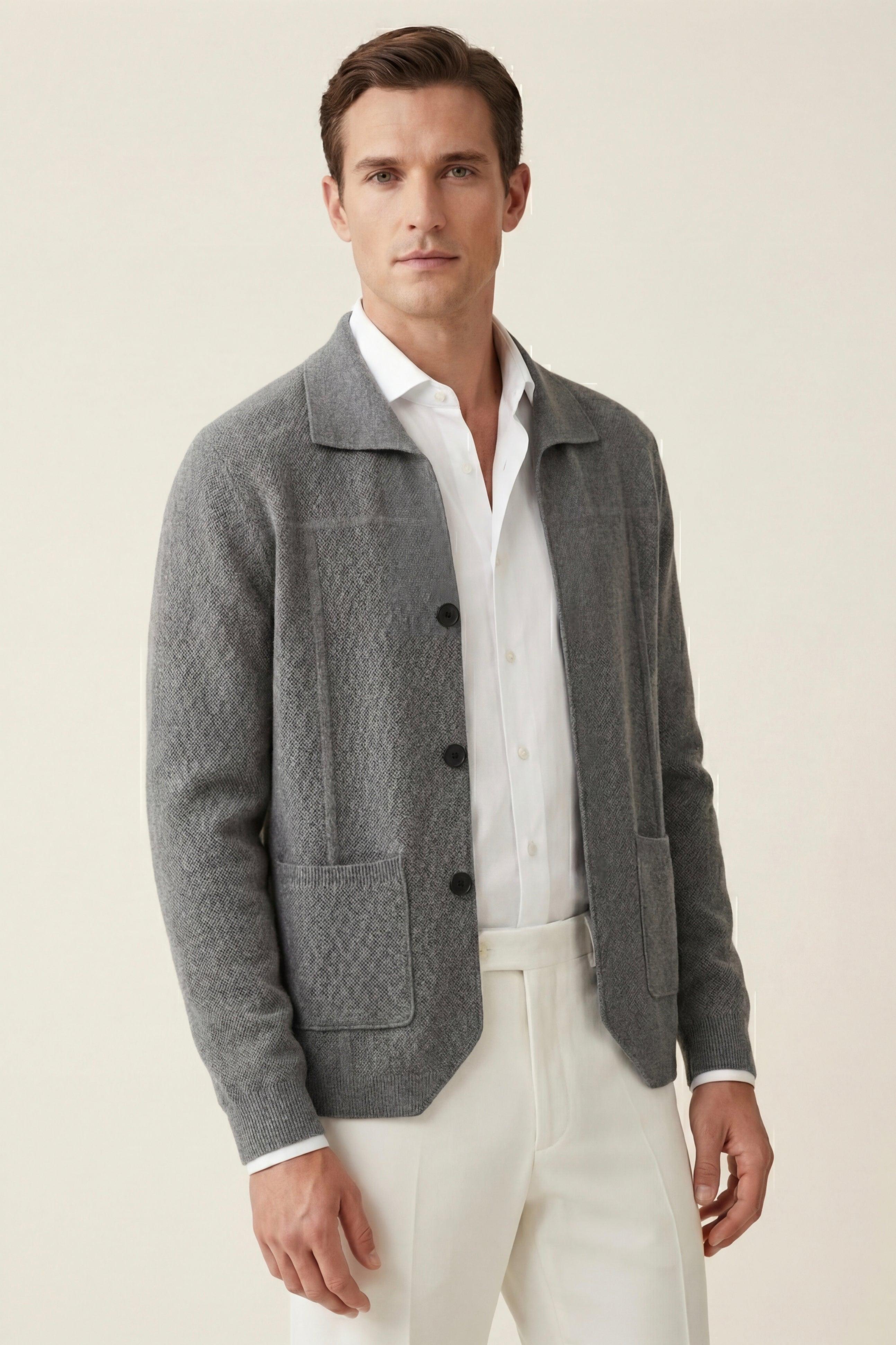 Valero Cashmere Cardigan Graphite