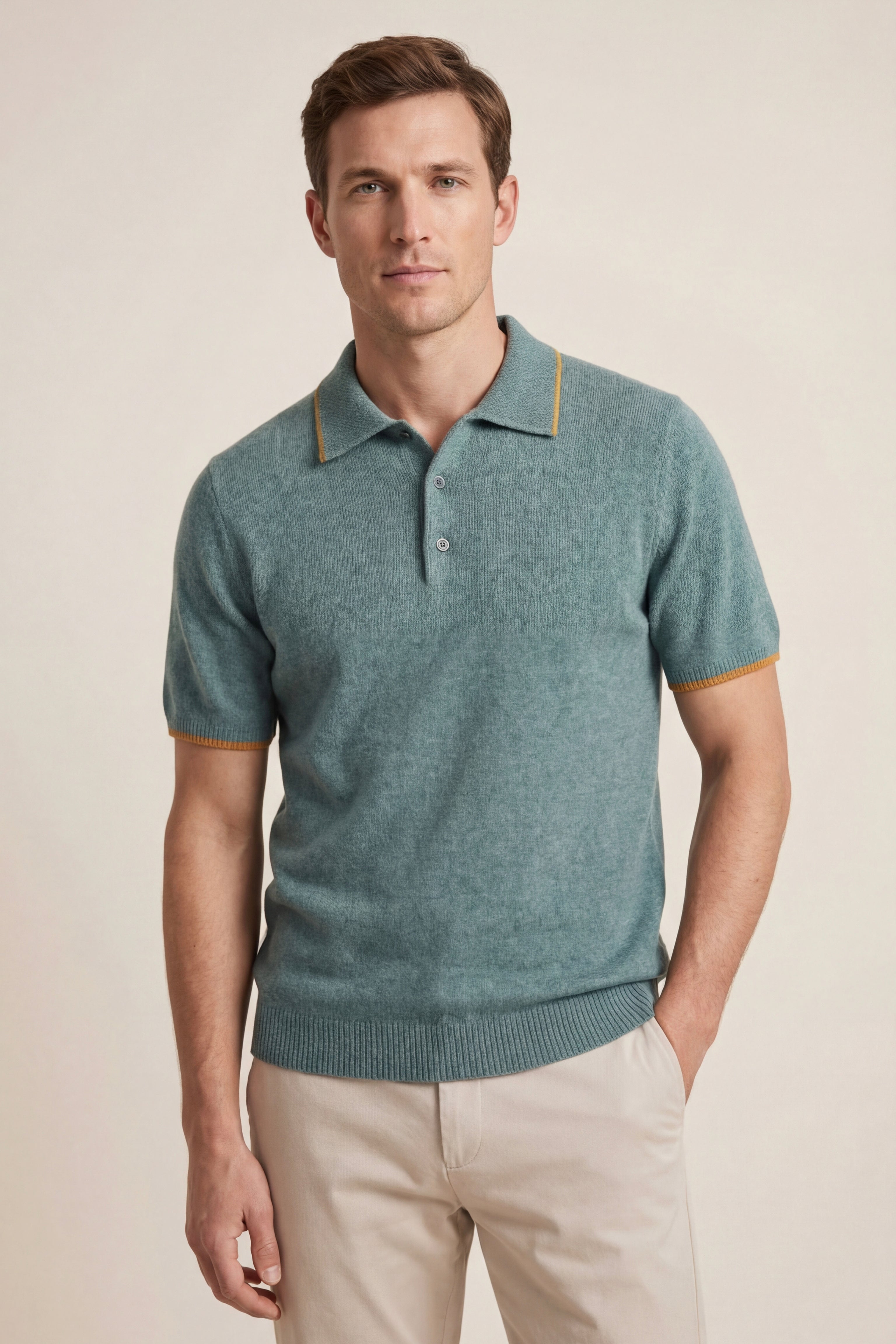 Polo in maglia Merino Morino verde