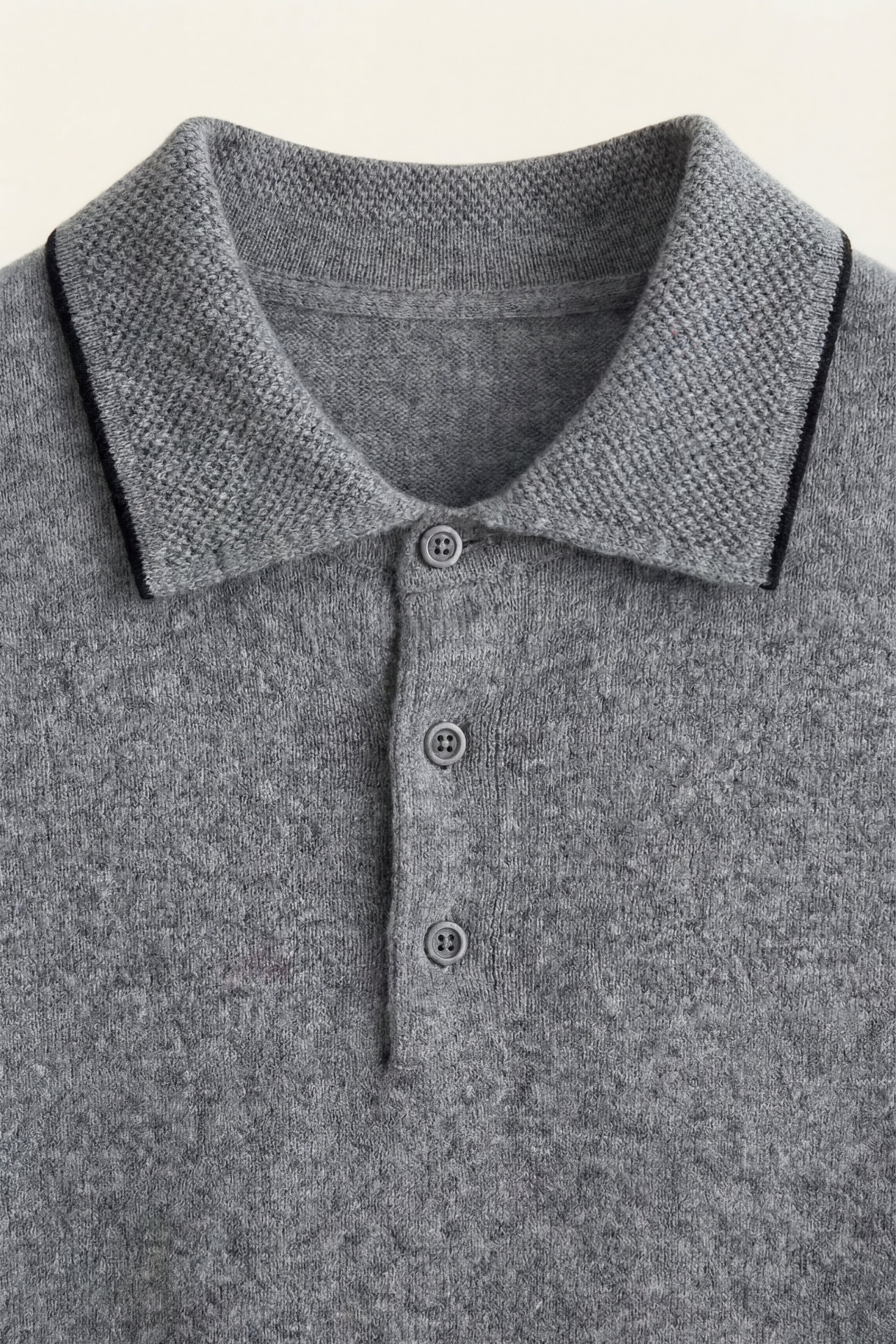 Polo in maglia Morino Merino grigia