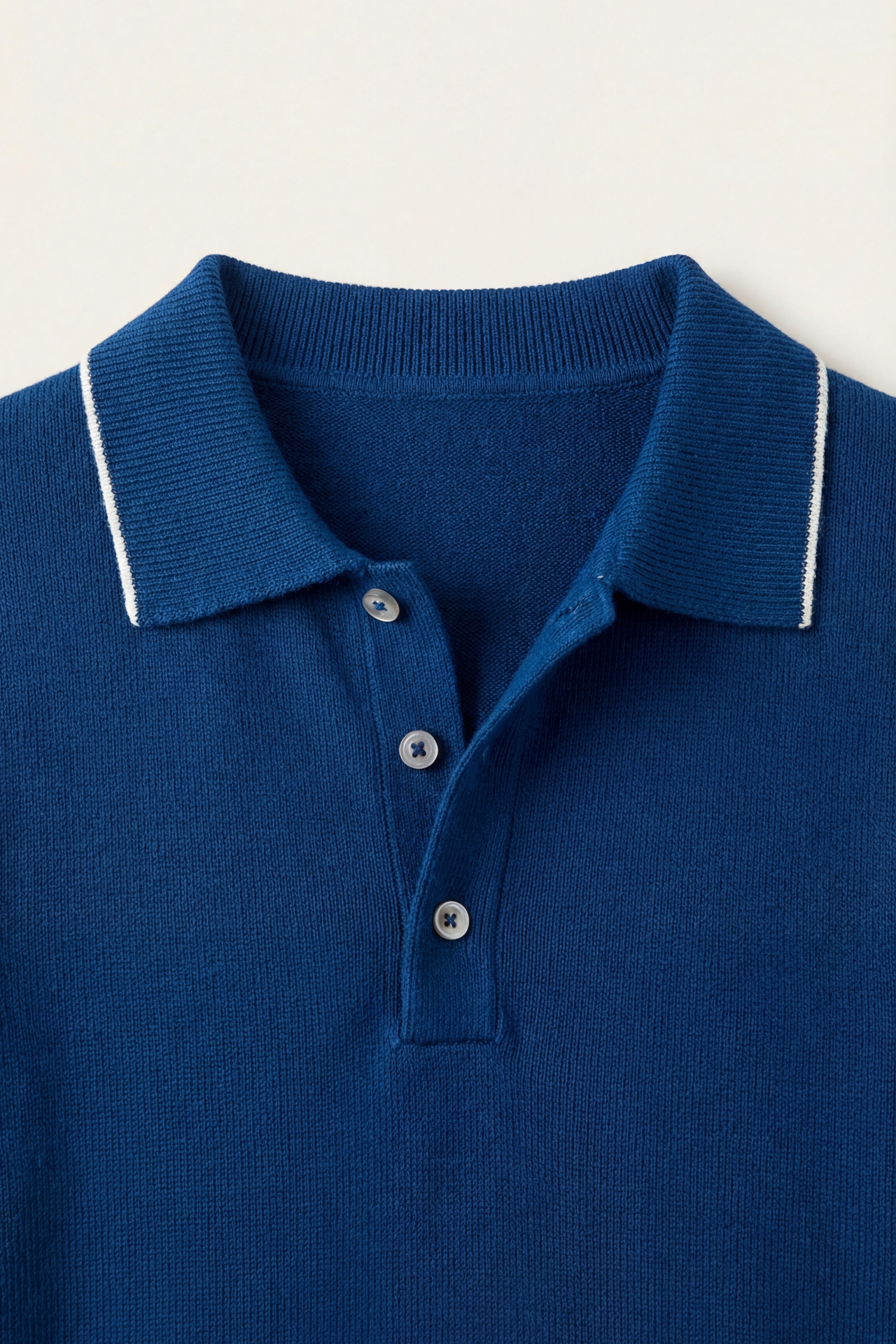 Polo Morino in Maglia Merino Blu Scuro