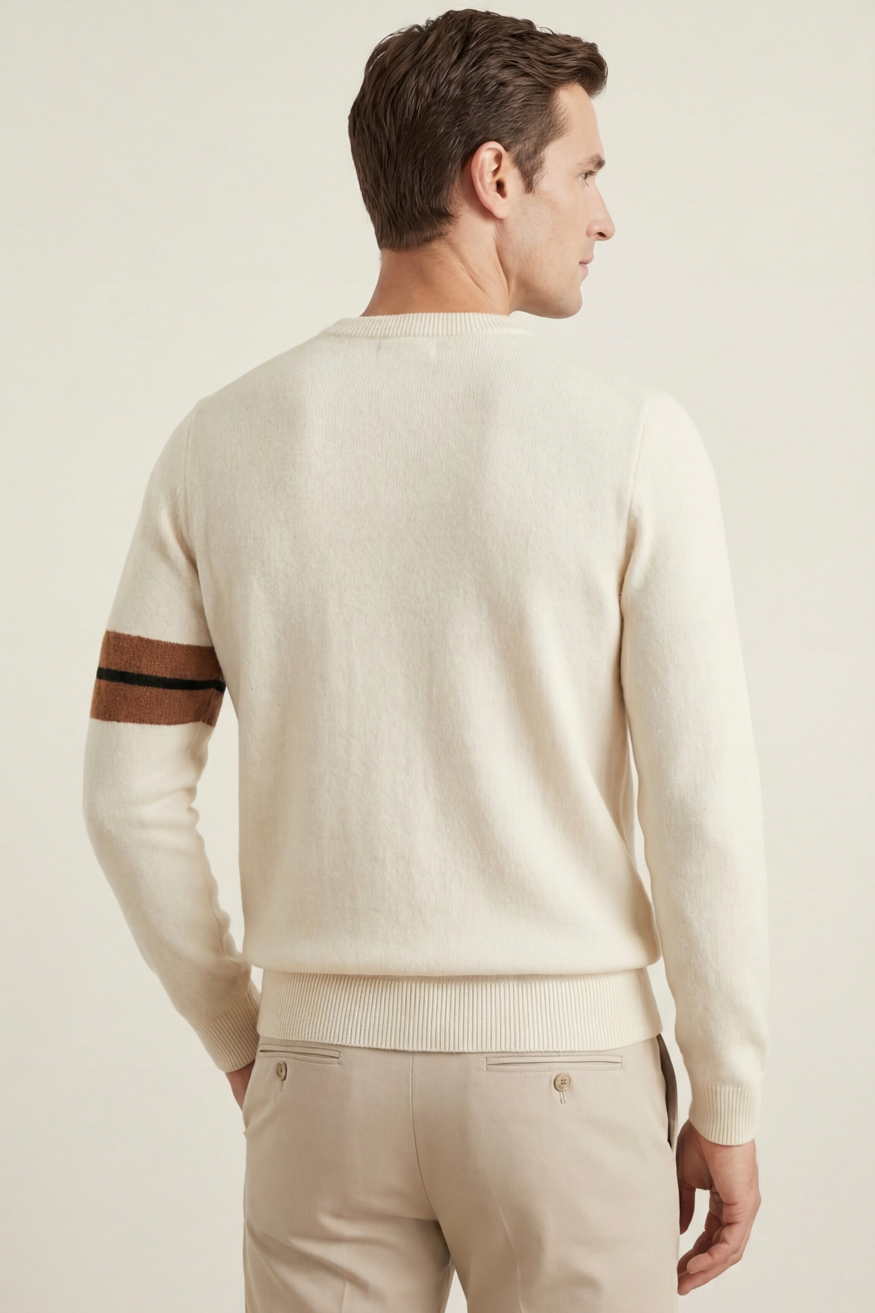 Valeno Maglione Girocollo in Cashmere Bianco