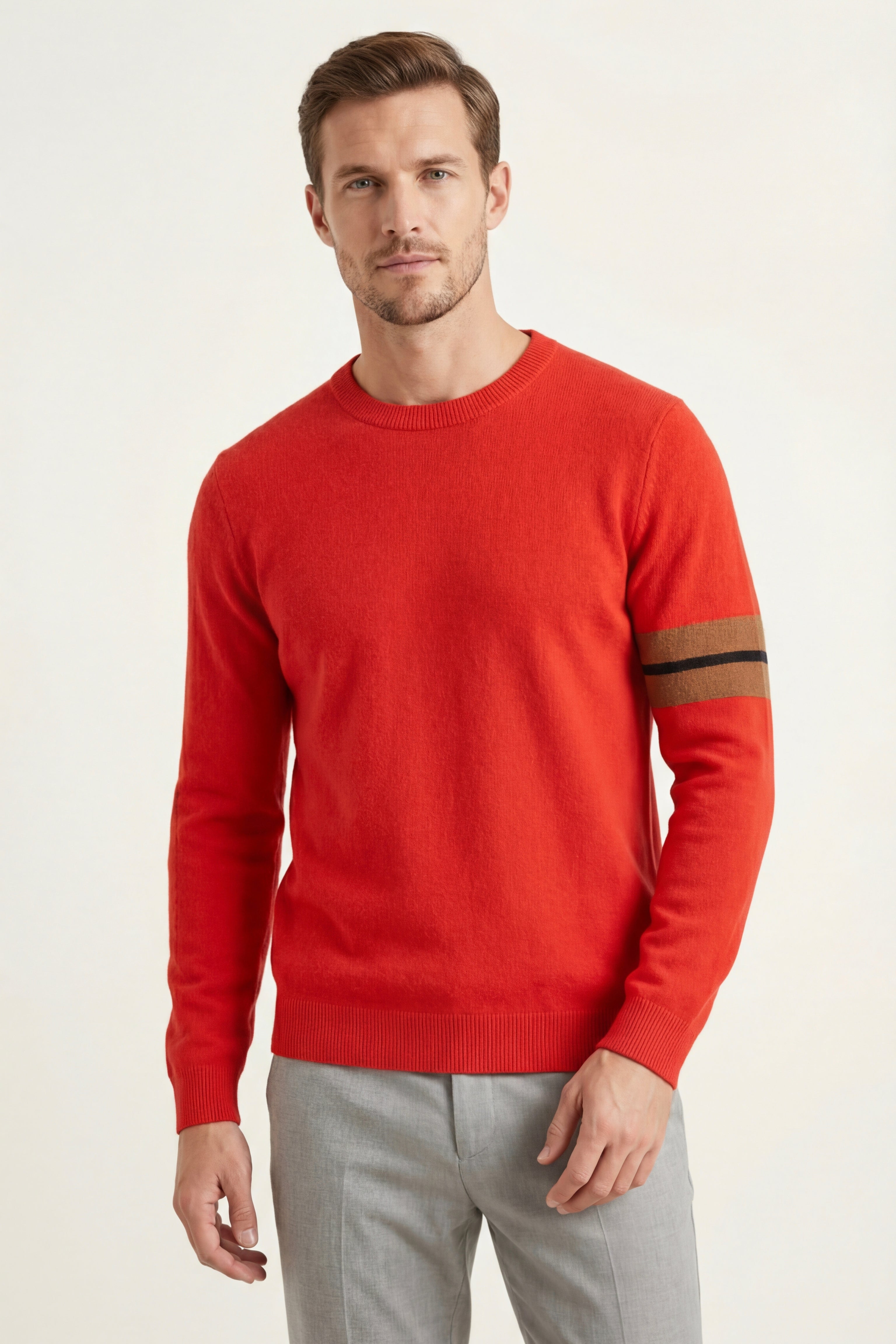 Valeno Maglione Girocollo in Cashmere Rosso