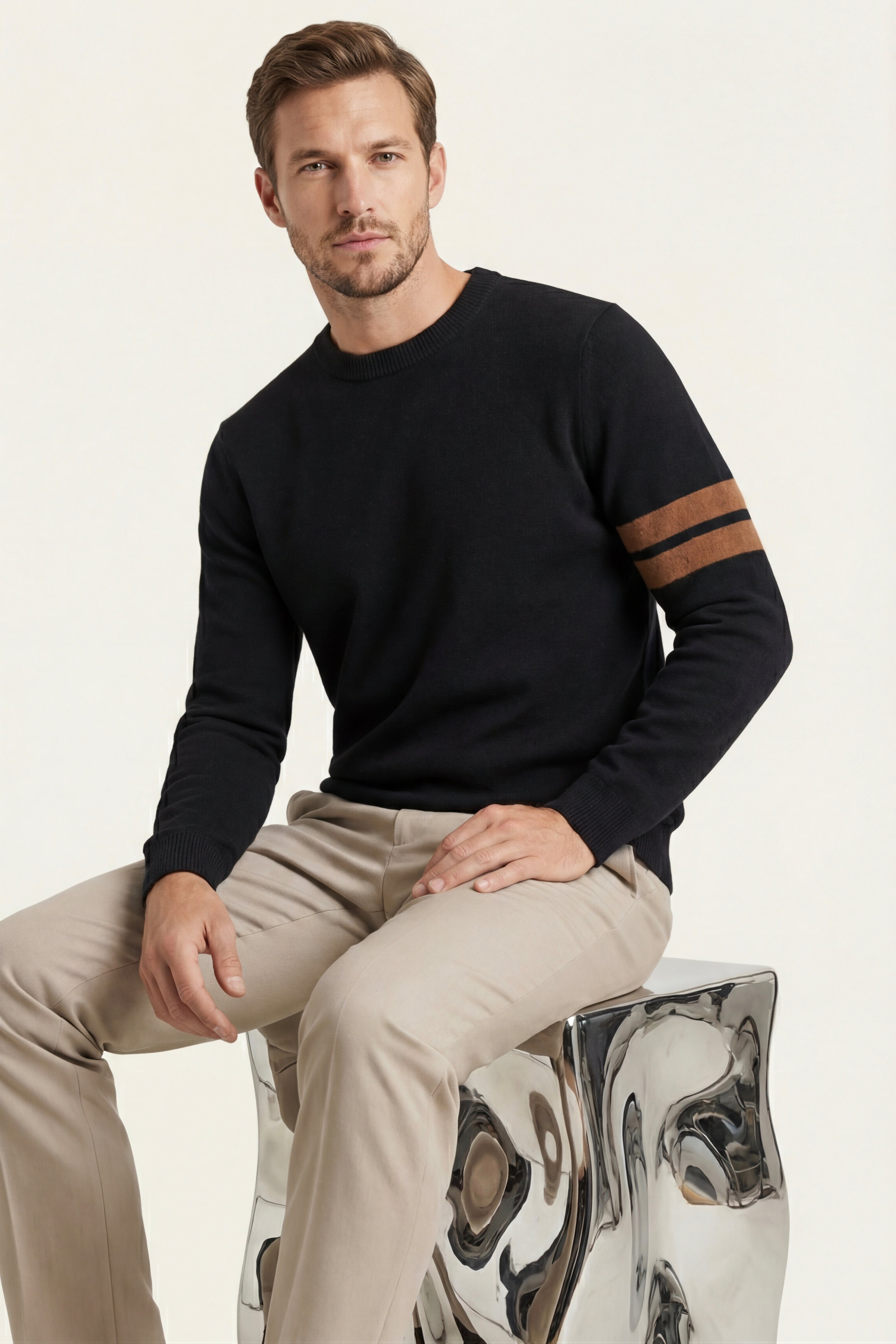 Maglione girocollo Valeno in cashmere nero