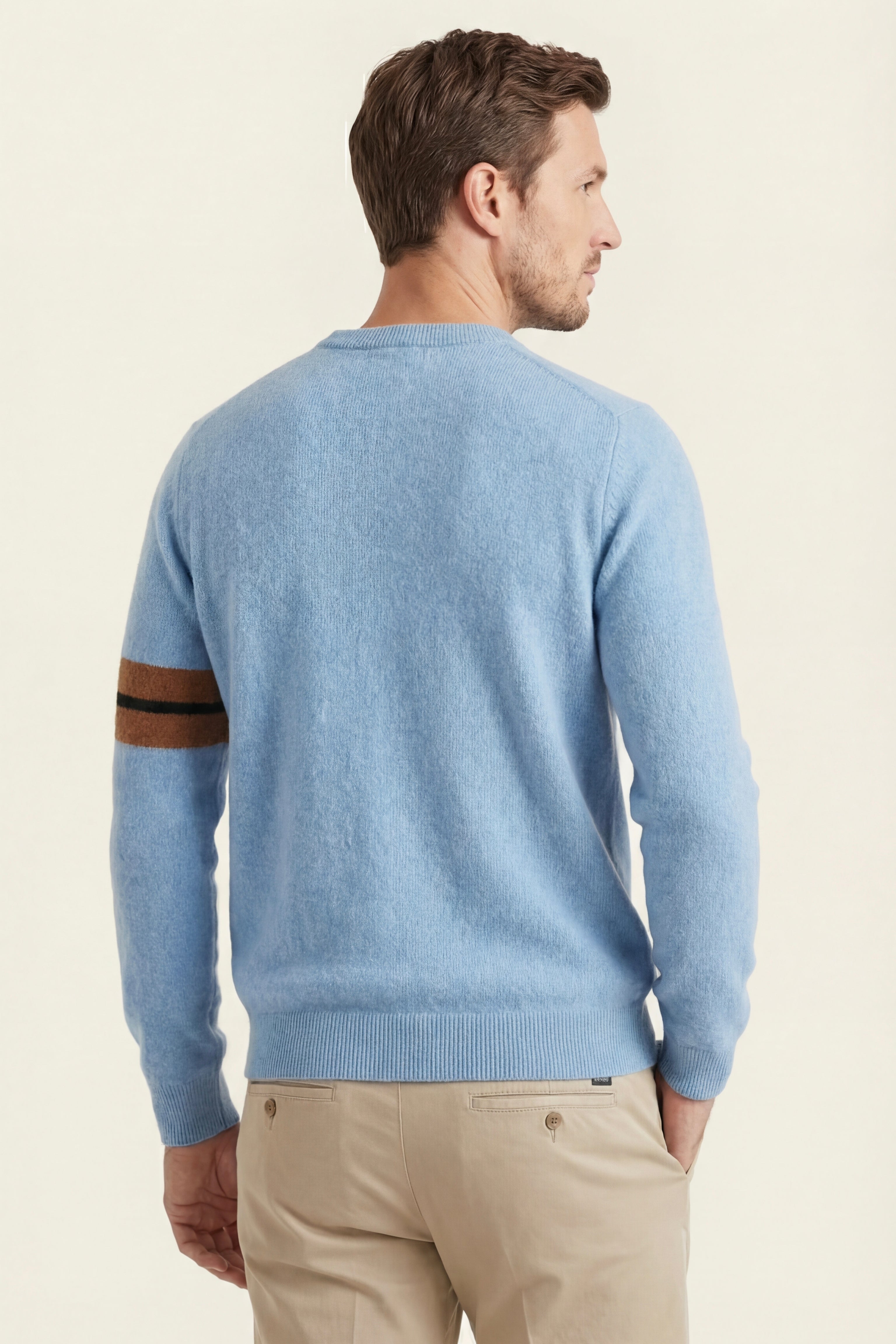 Maglione girocollo Valeno in cashmere azzurro cielo