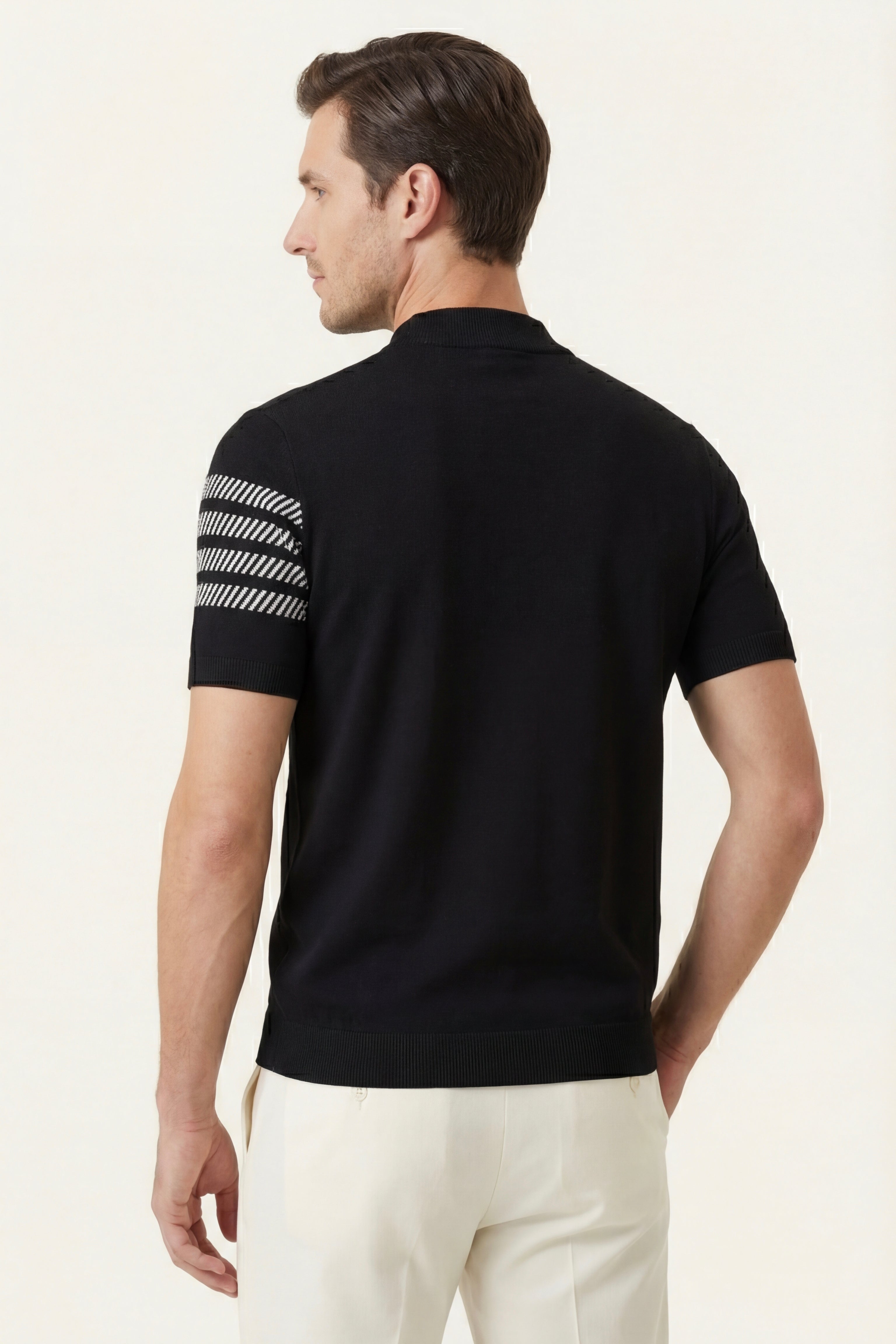 T-shirt Viterbo in cotone mercerizzato nera