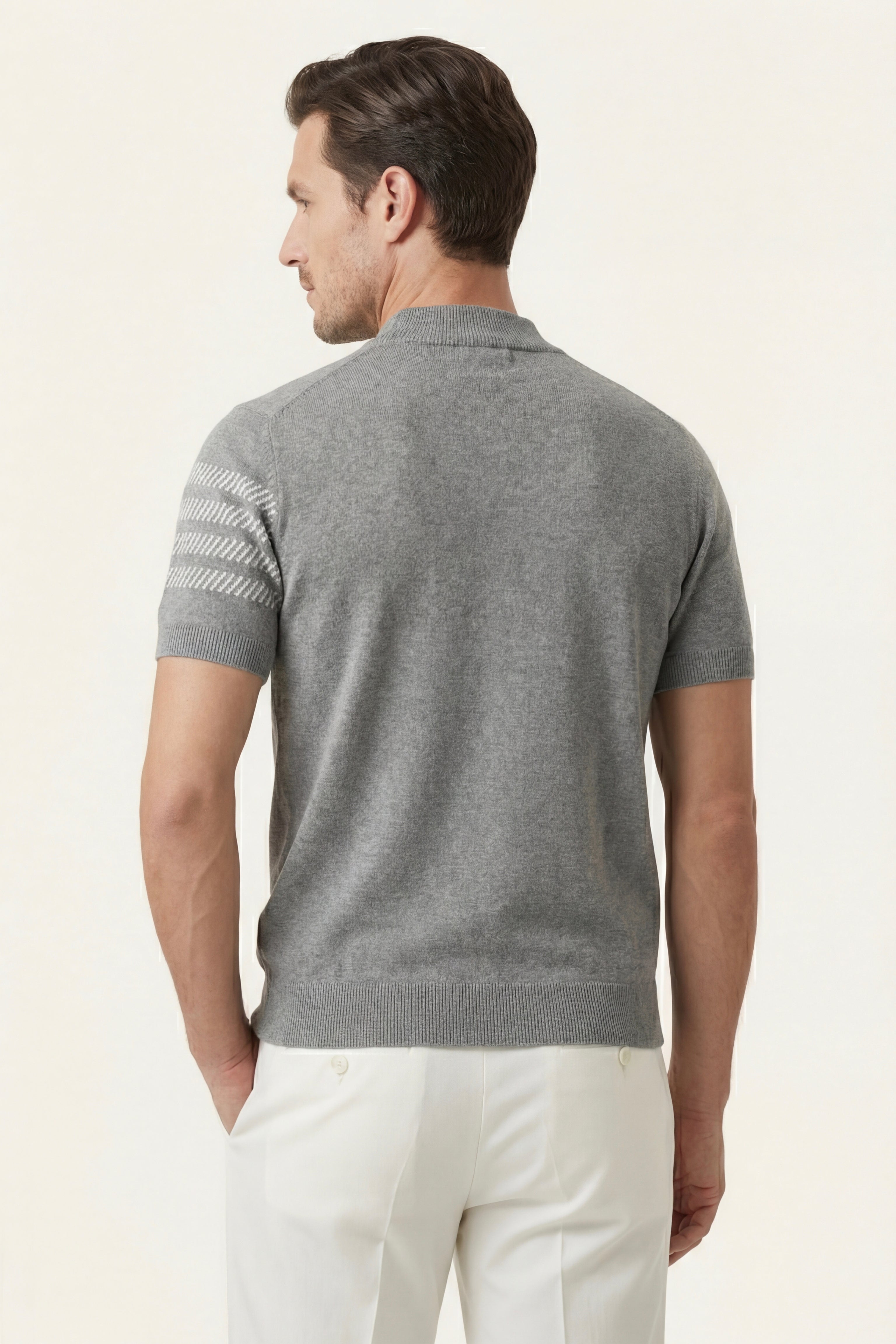 Viterbo T-shirt in Cotone Mercerizzato Grigio Chiaro