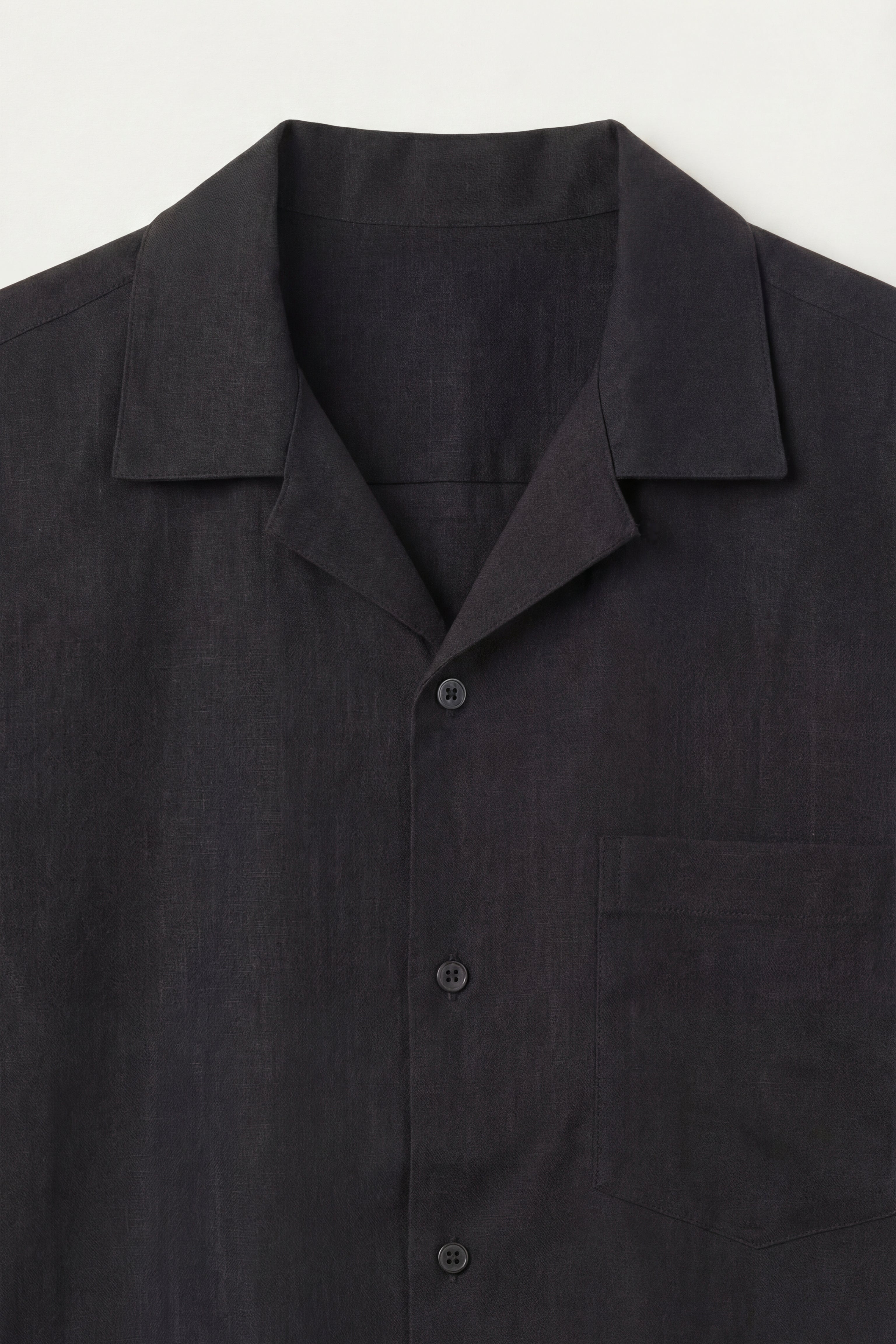 Camicia Ancona in Lino e Cotone Nera