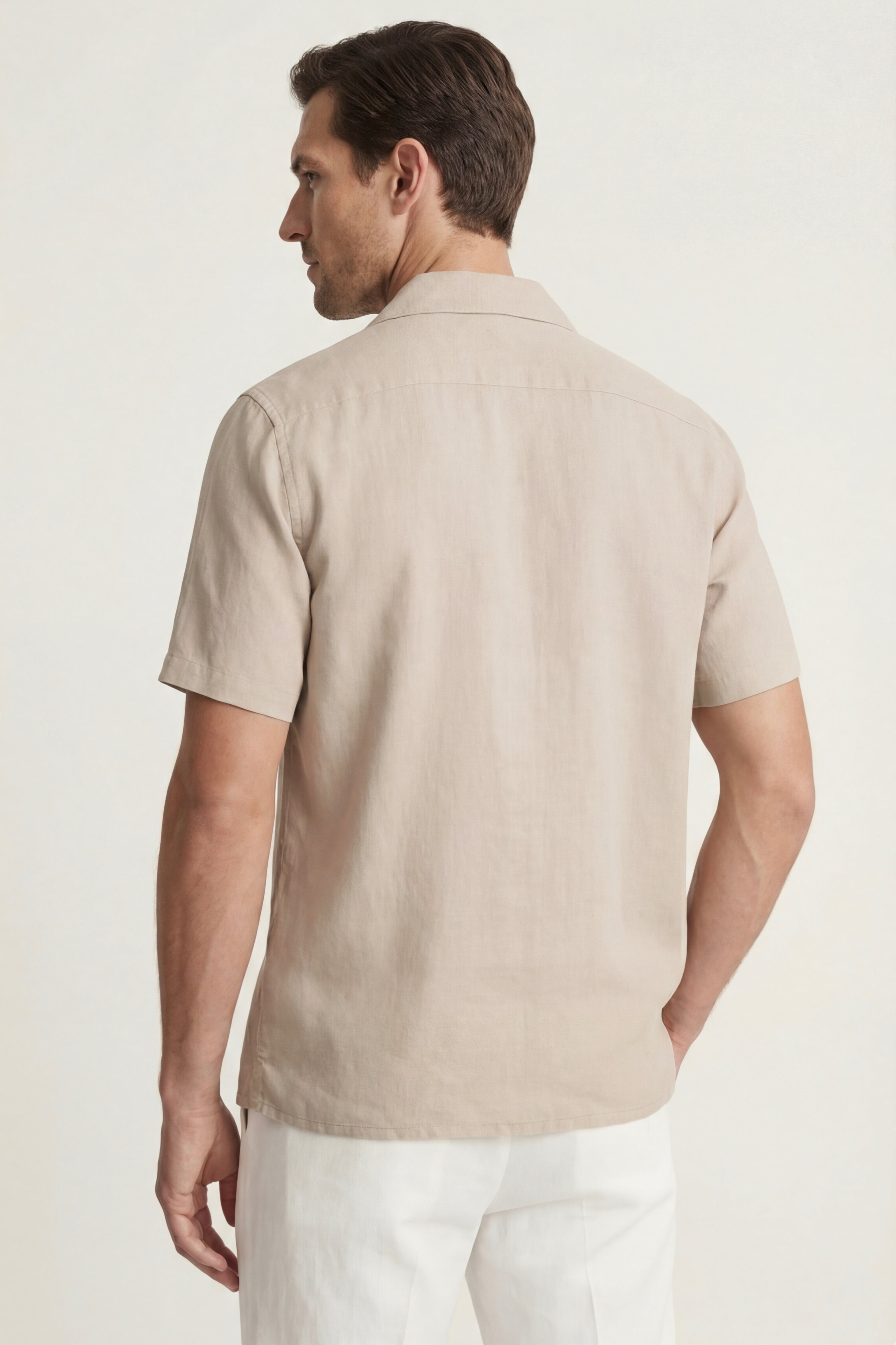 Camicia Ancona Lino Cotone Beige