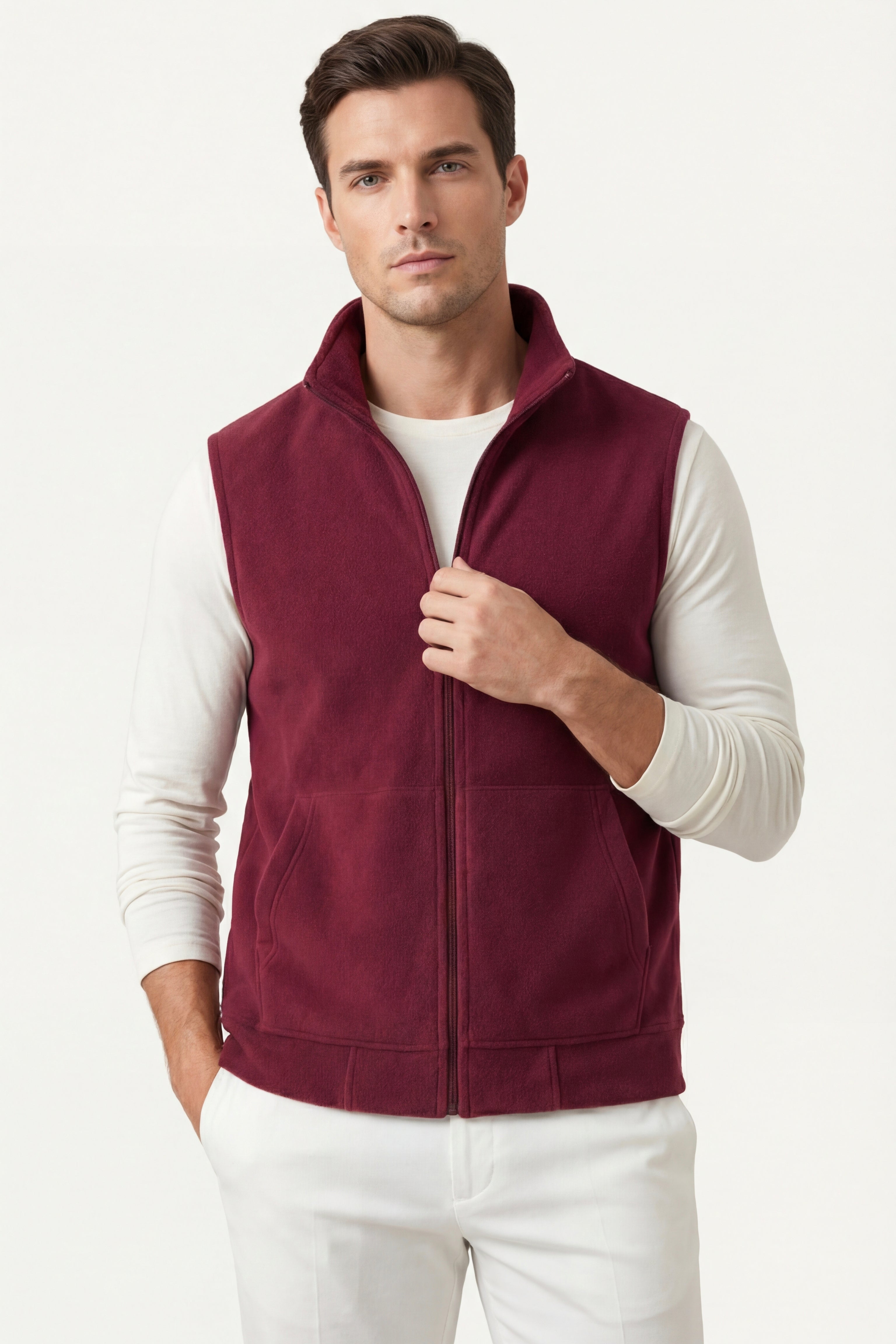 Gilet in pile Bormio bordeaux