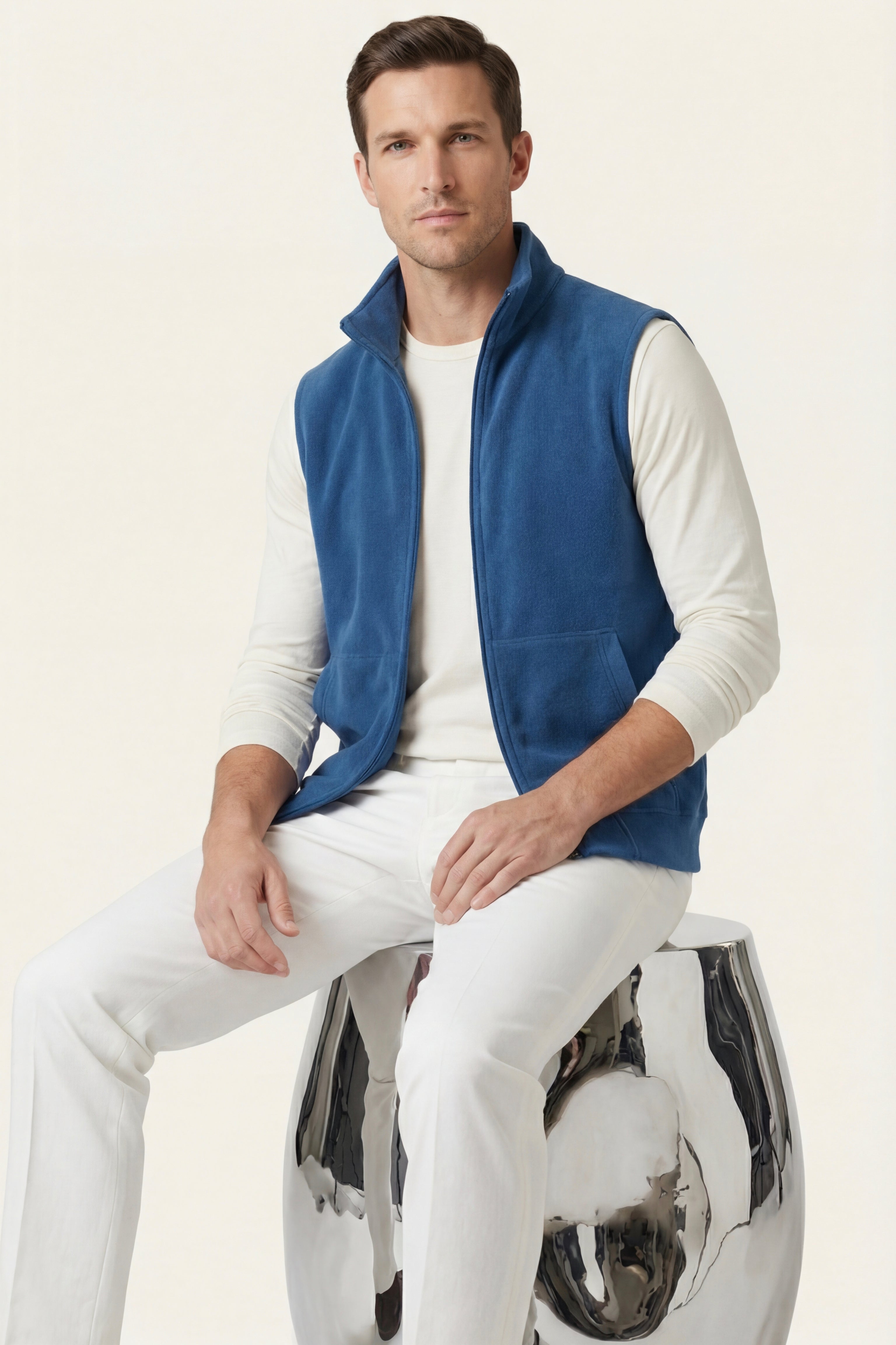 Gilet in pile Bormio blu reale