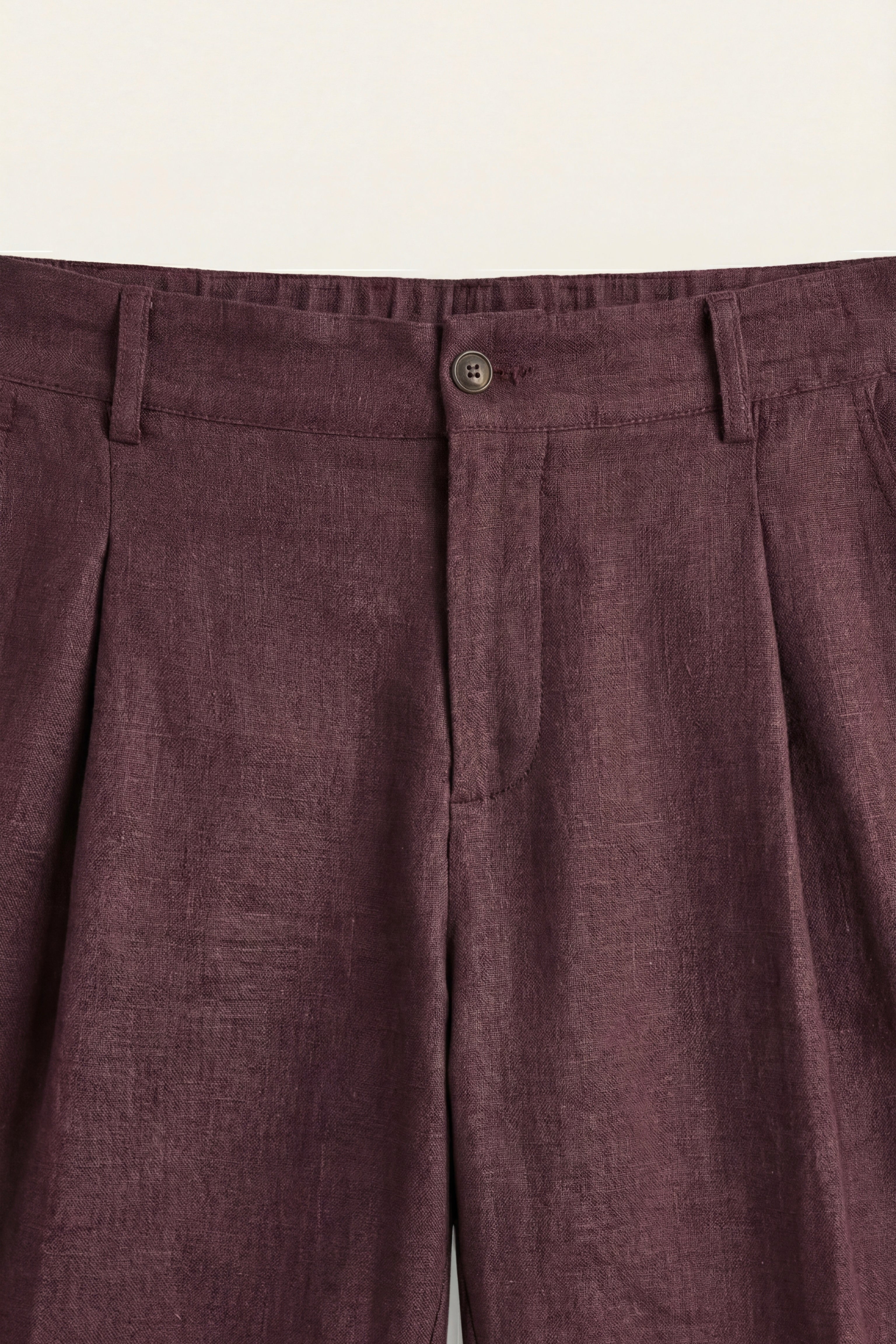 Orvieto Shorts Plissettati in Lino Rosso Vino