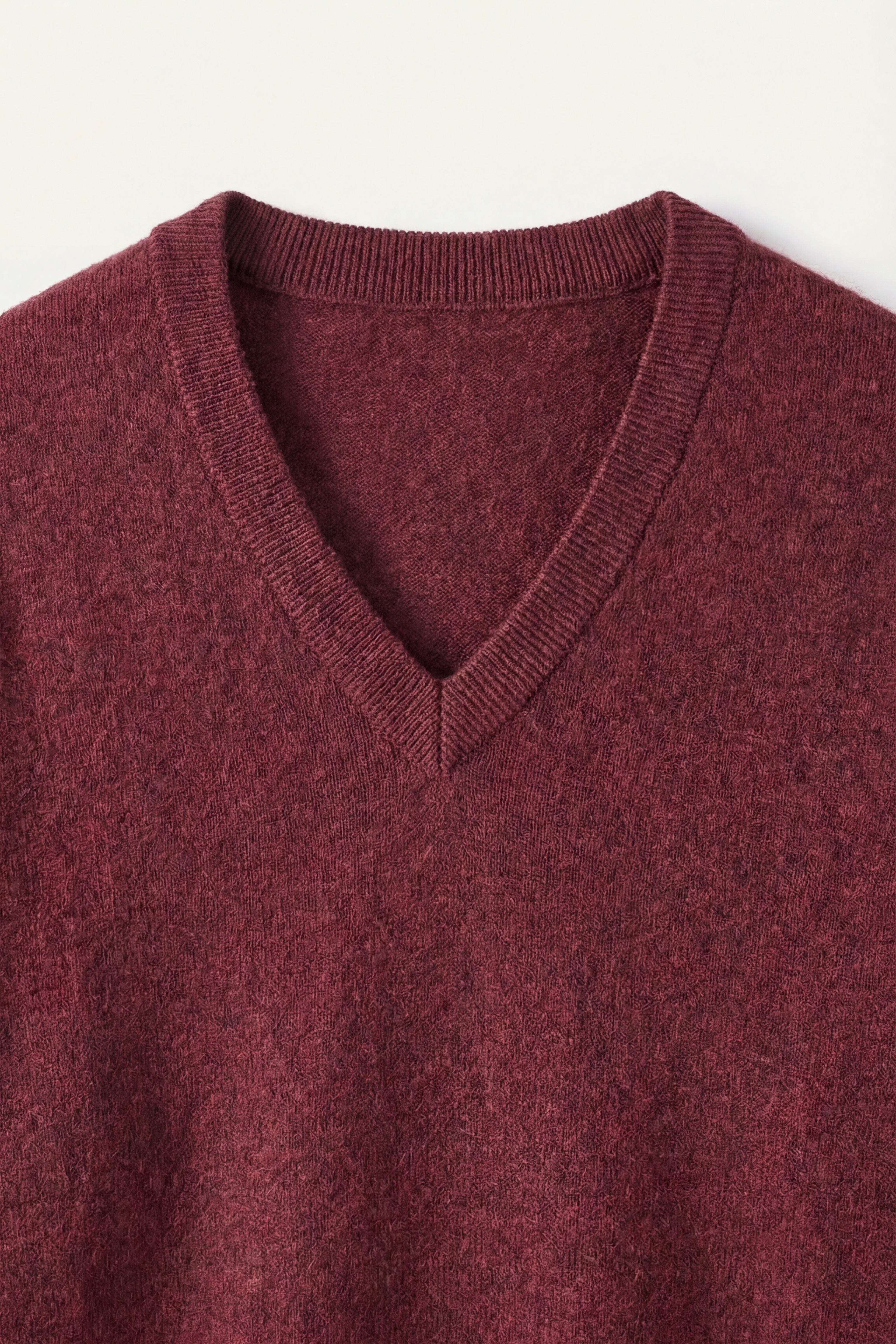 Merano Maglione Scollo a V Rosso Vino