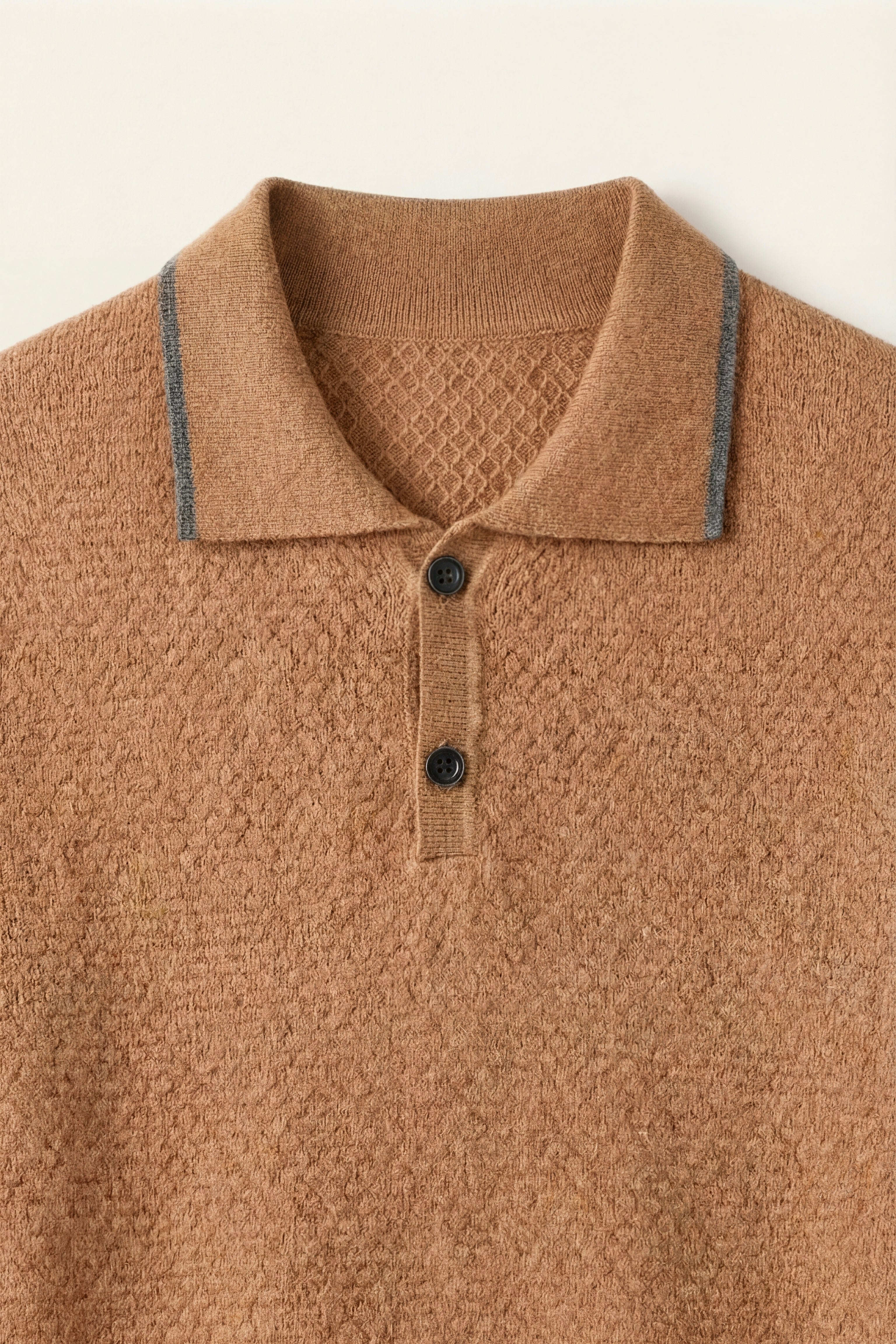 Polo in maglia di cashmere Prato color cachi