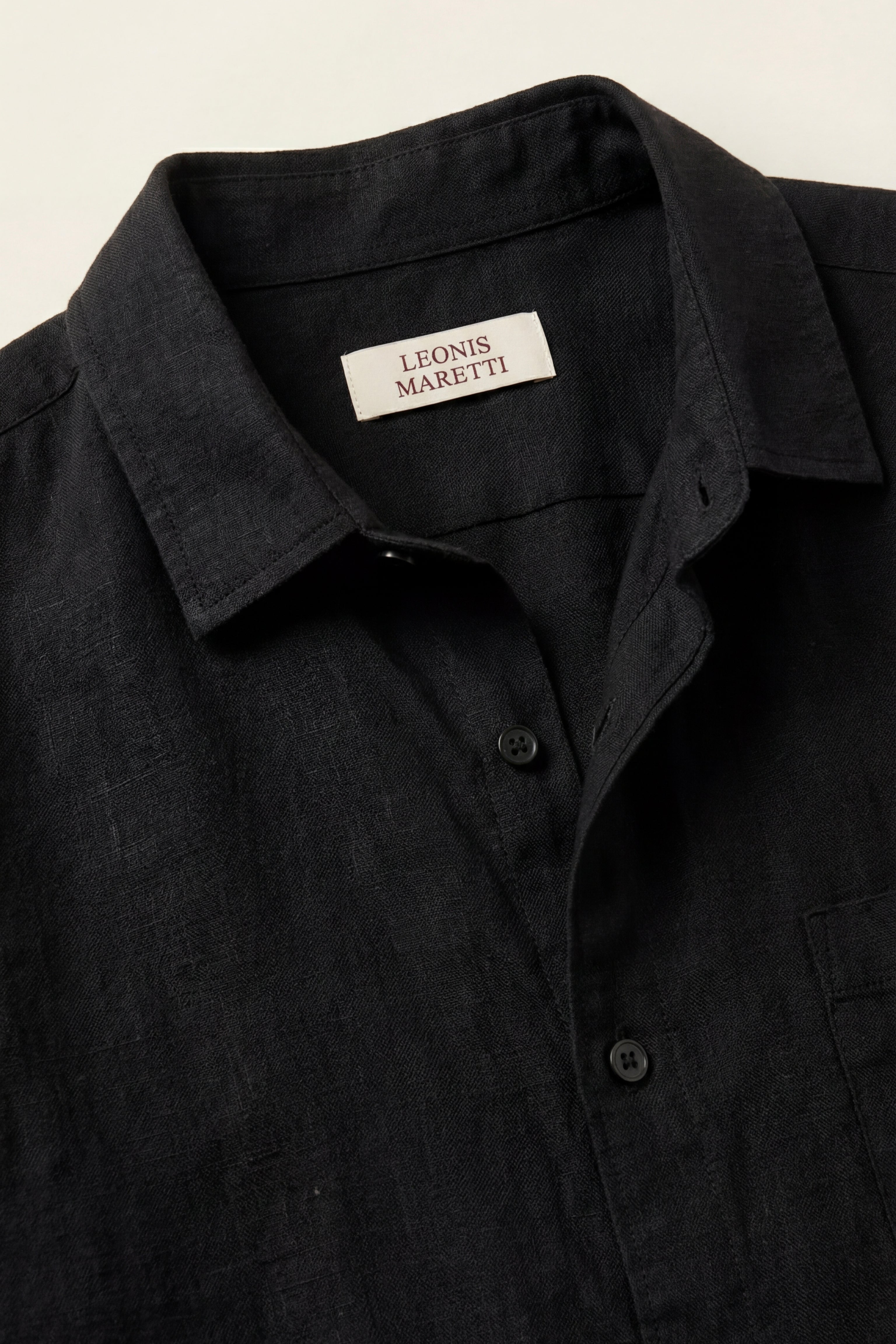 Camicia e pantaloncini in lino Verona neri