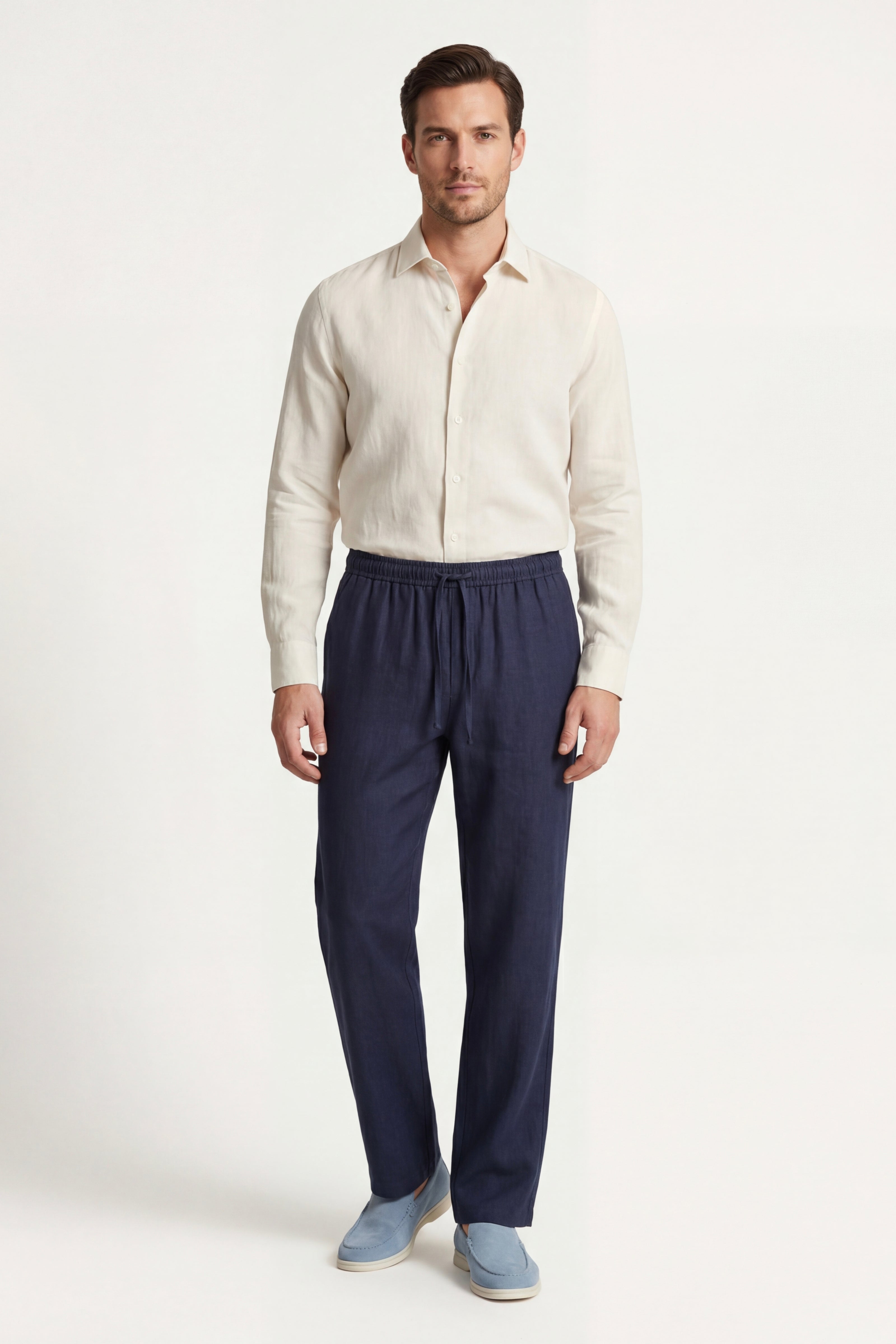 Catania Linen Pantalon Blue