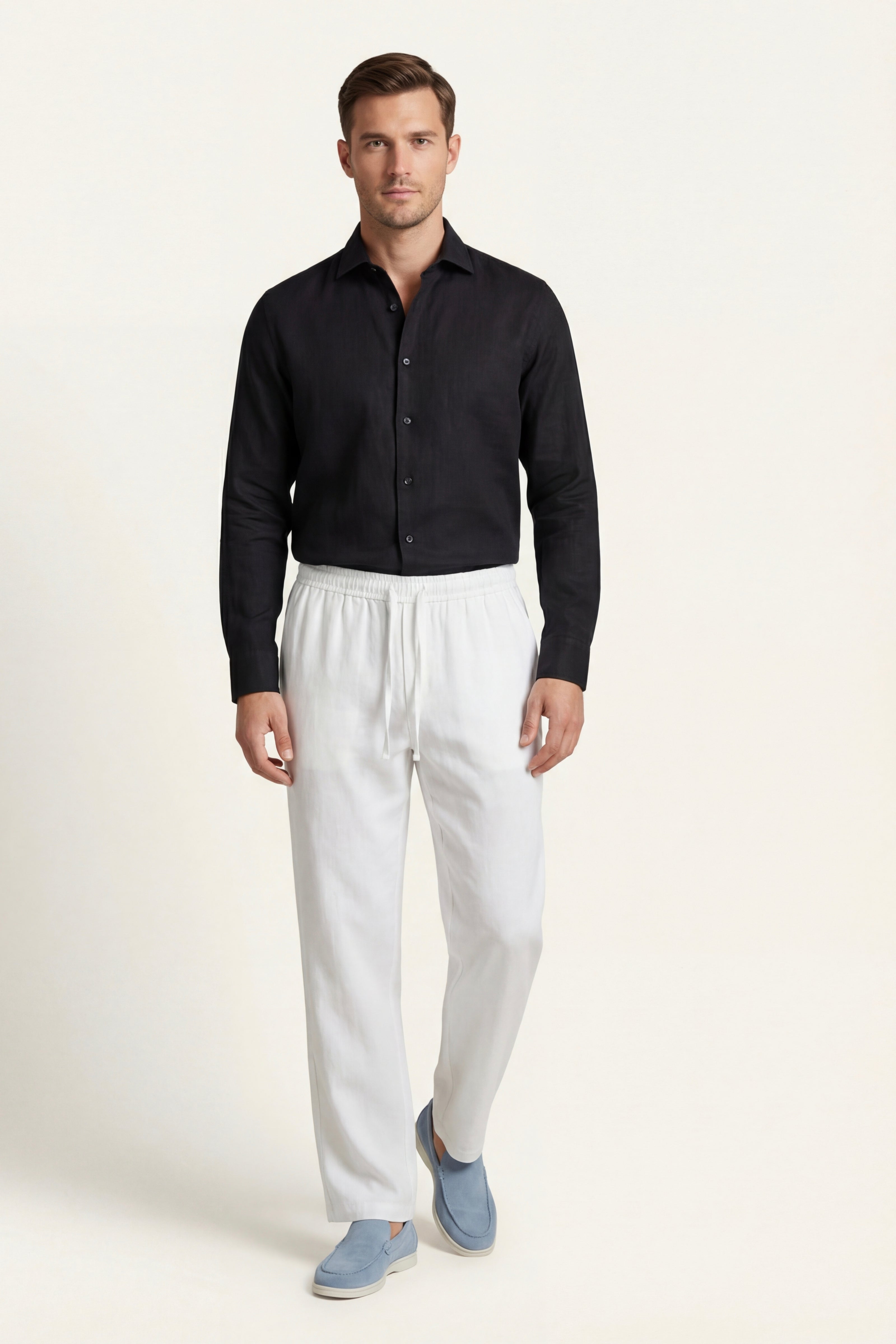 Catania Linen Pantalon White