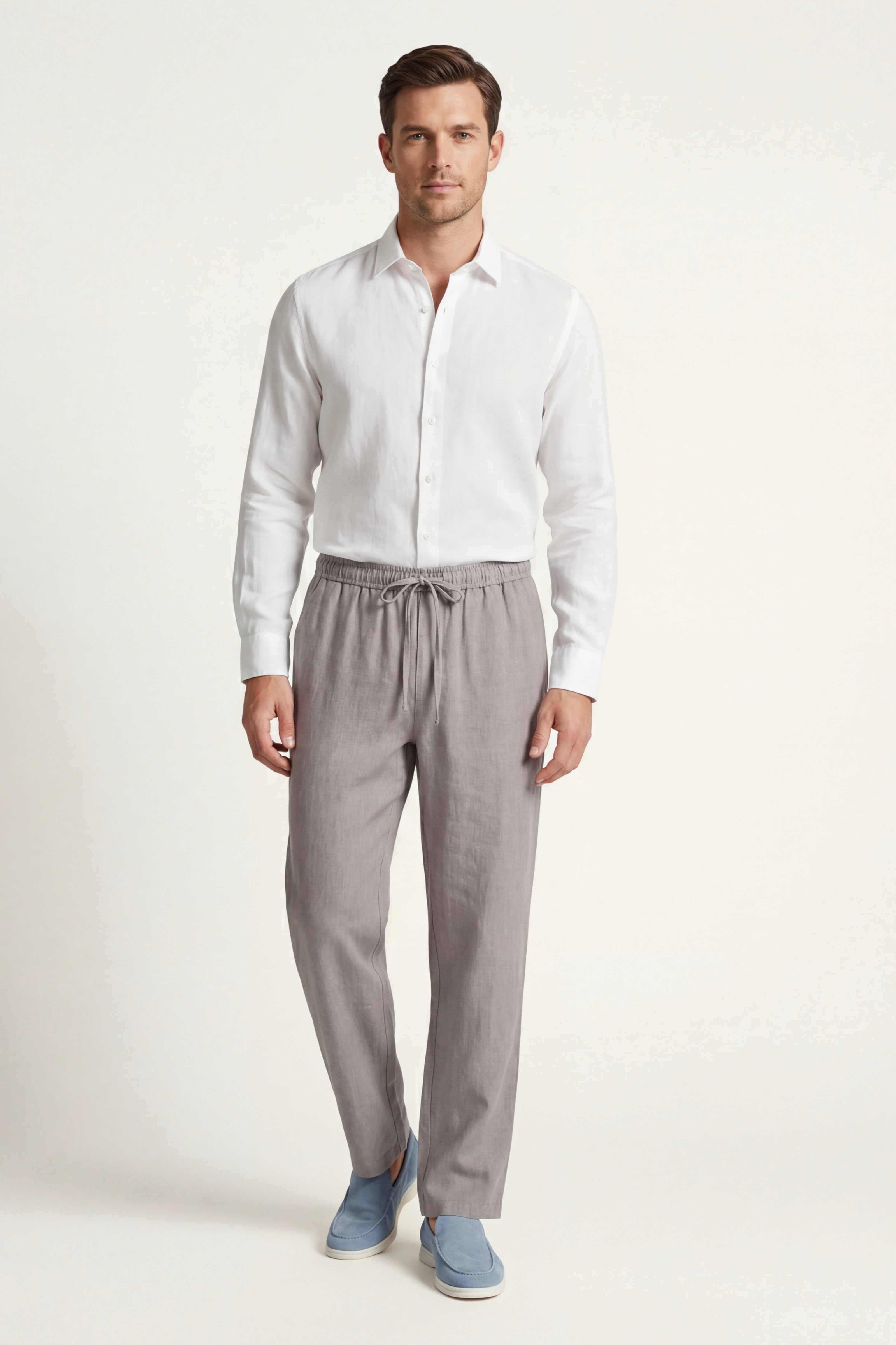 Catania Linen Pantalon Grey