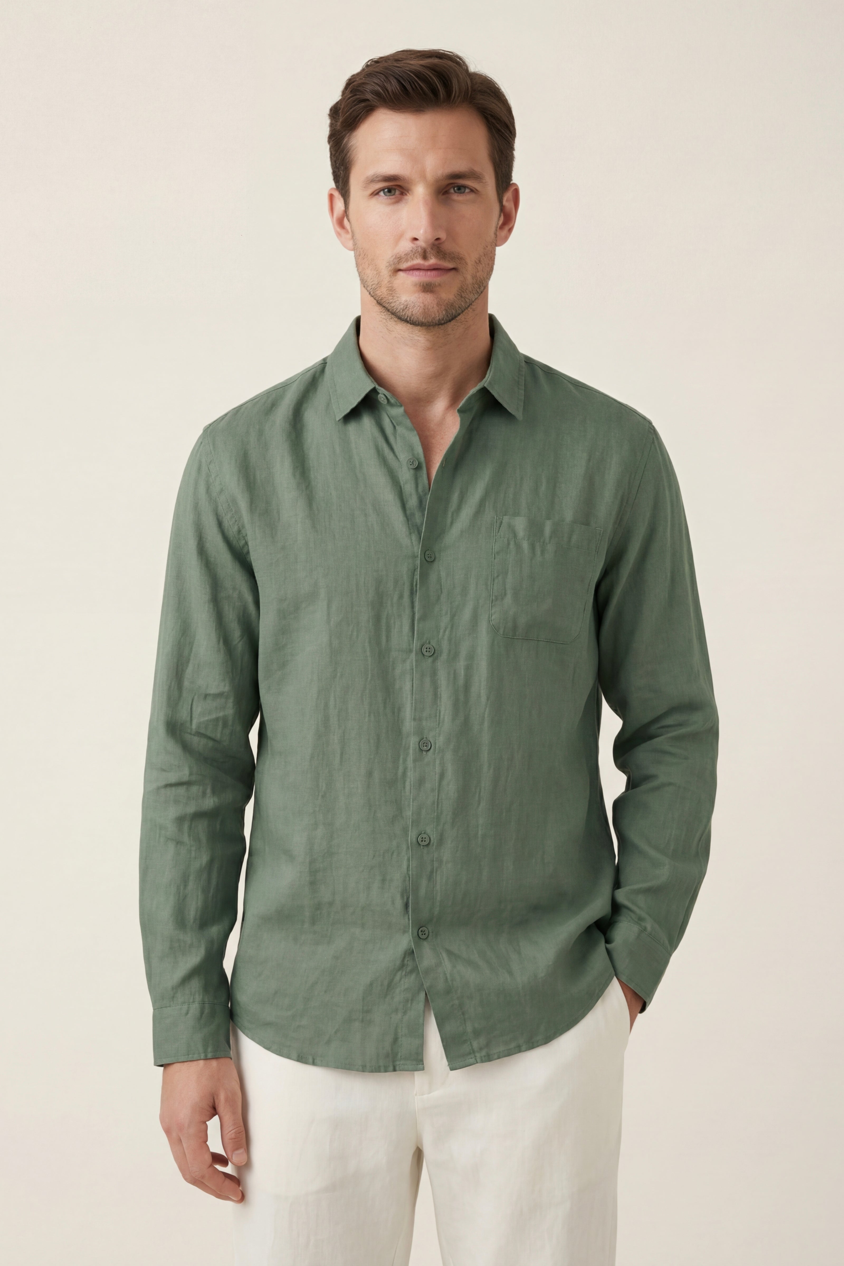 Camicia di Lino Torino Verde