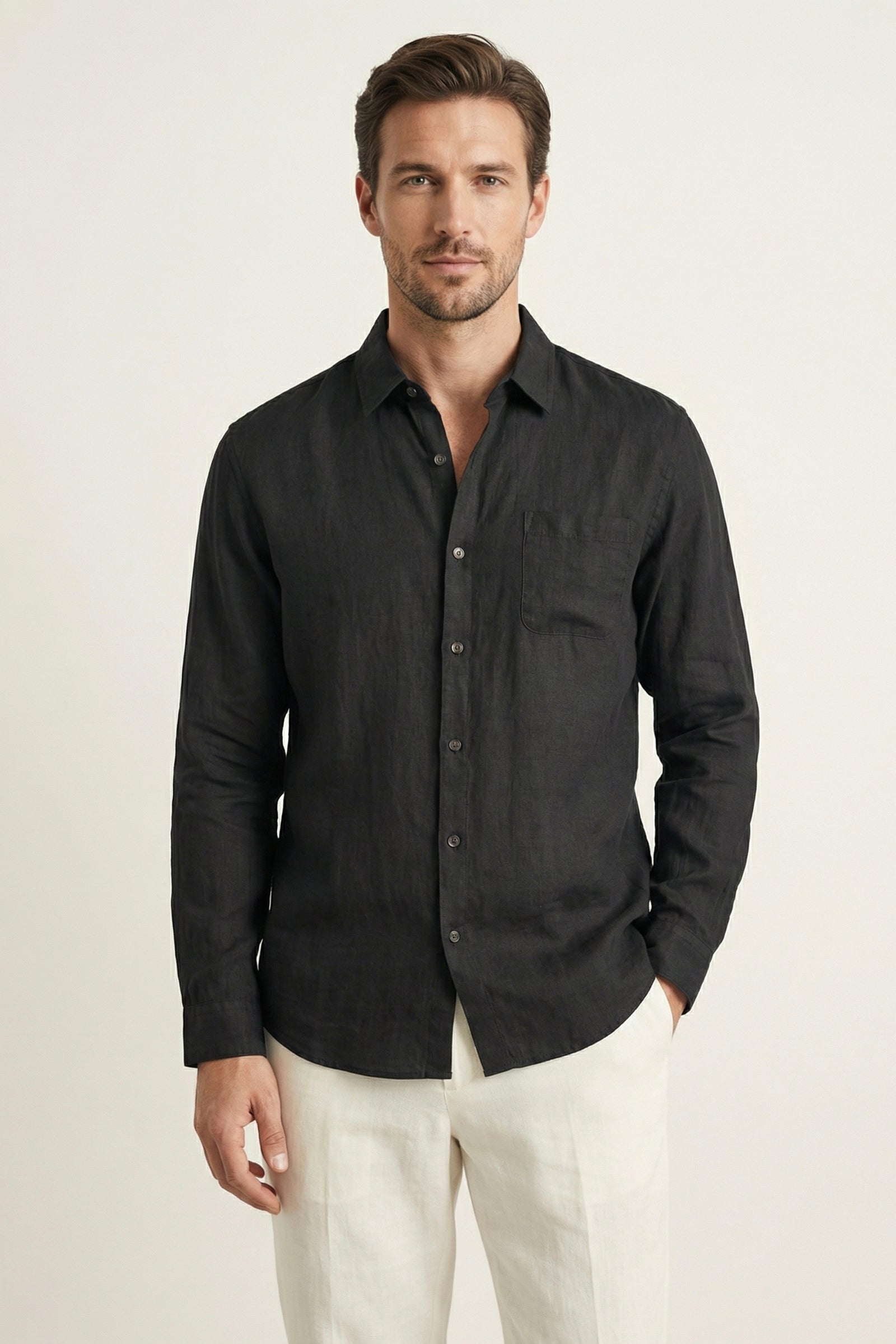 Camicia di Lino Torino Nera