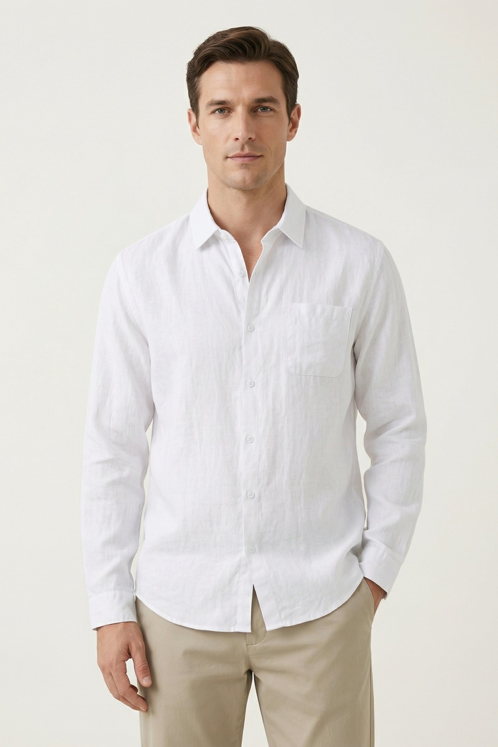 Camicia di Lino Torino Bianca
