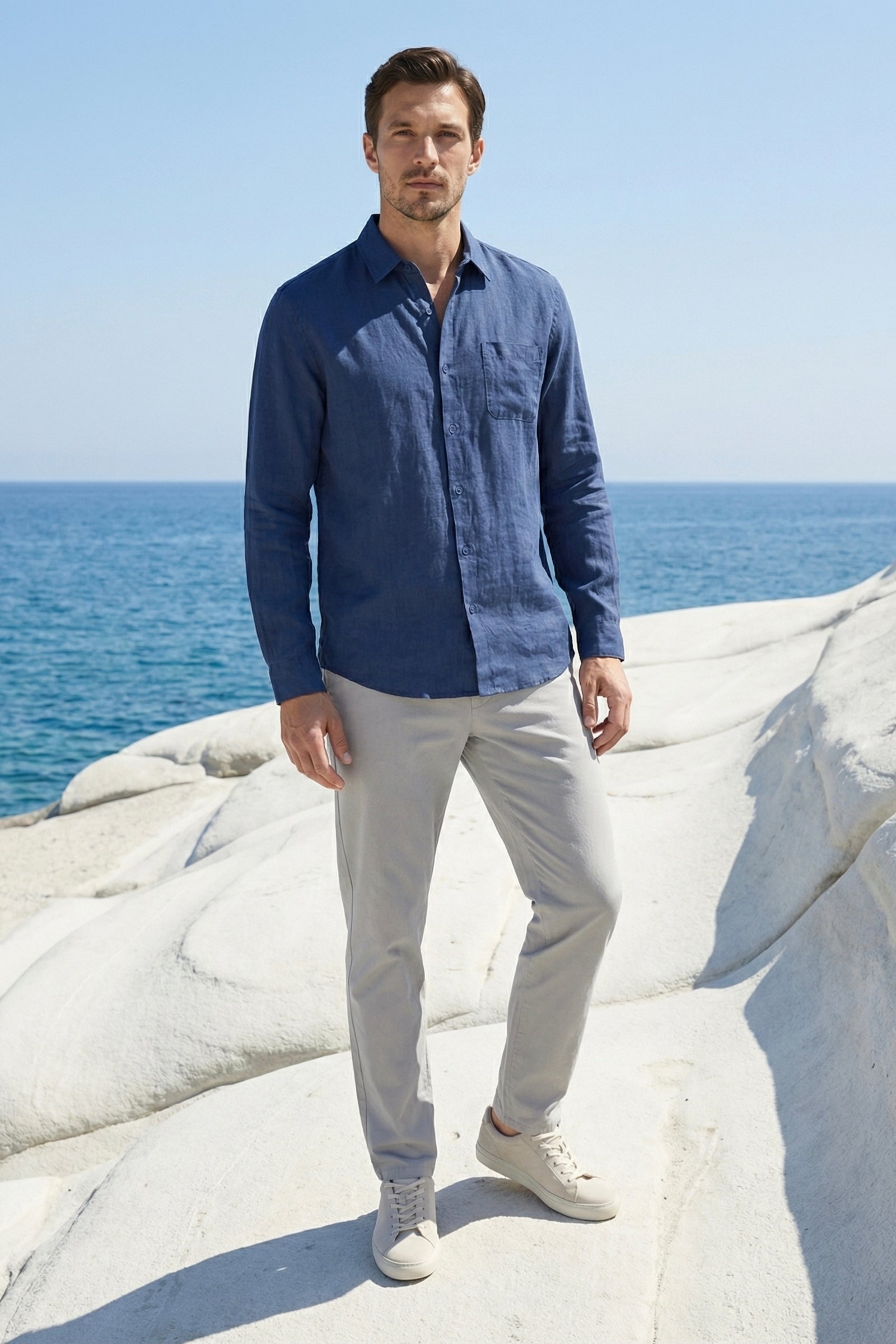 Camicia di Lino Torino Blu