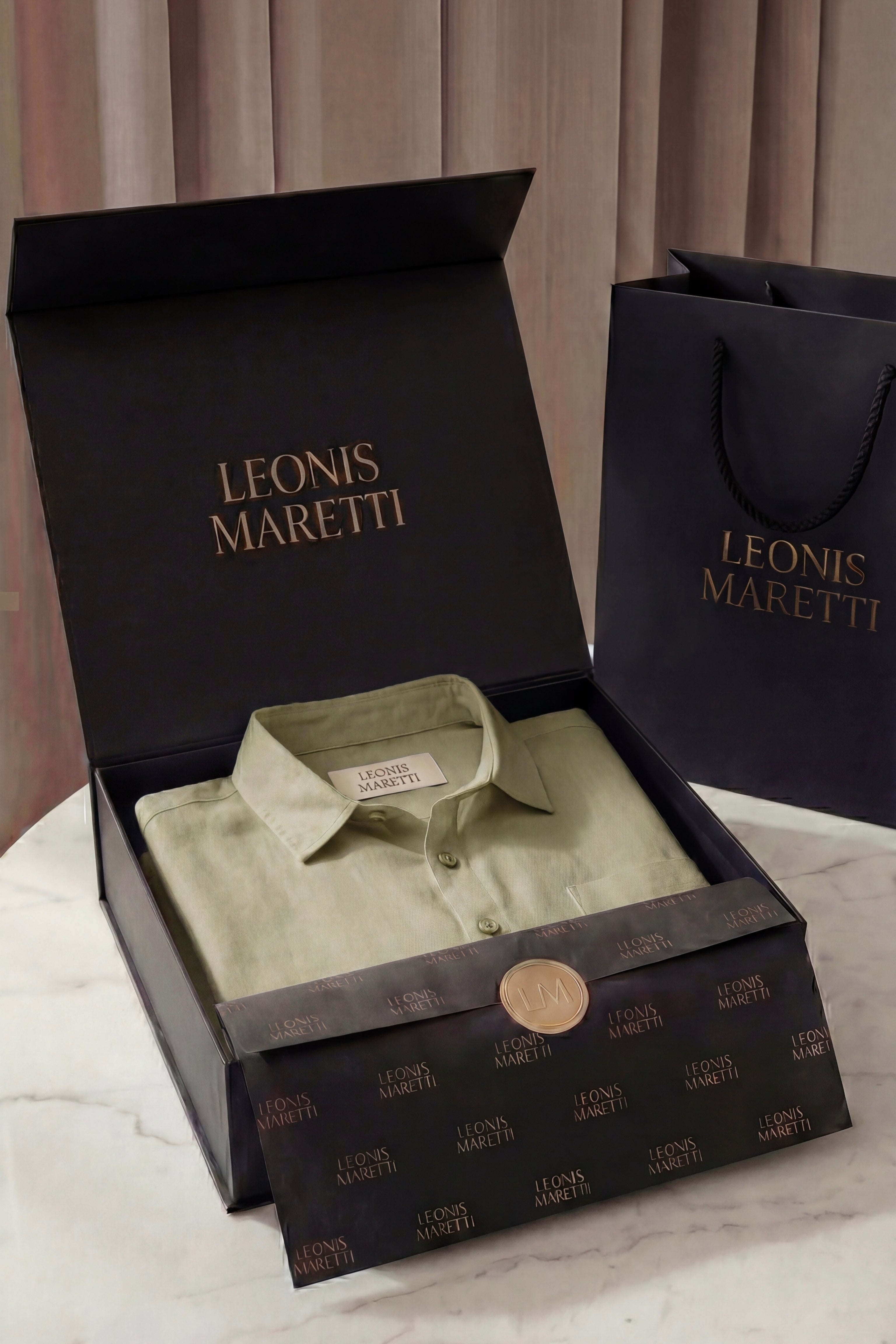 Camicia di Lino Torino Verde Menta