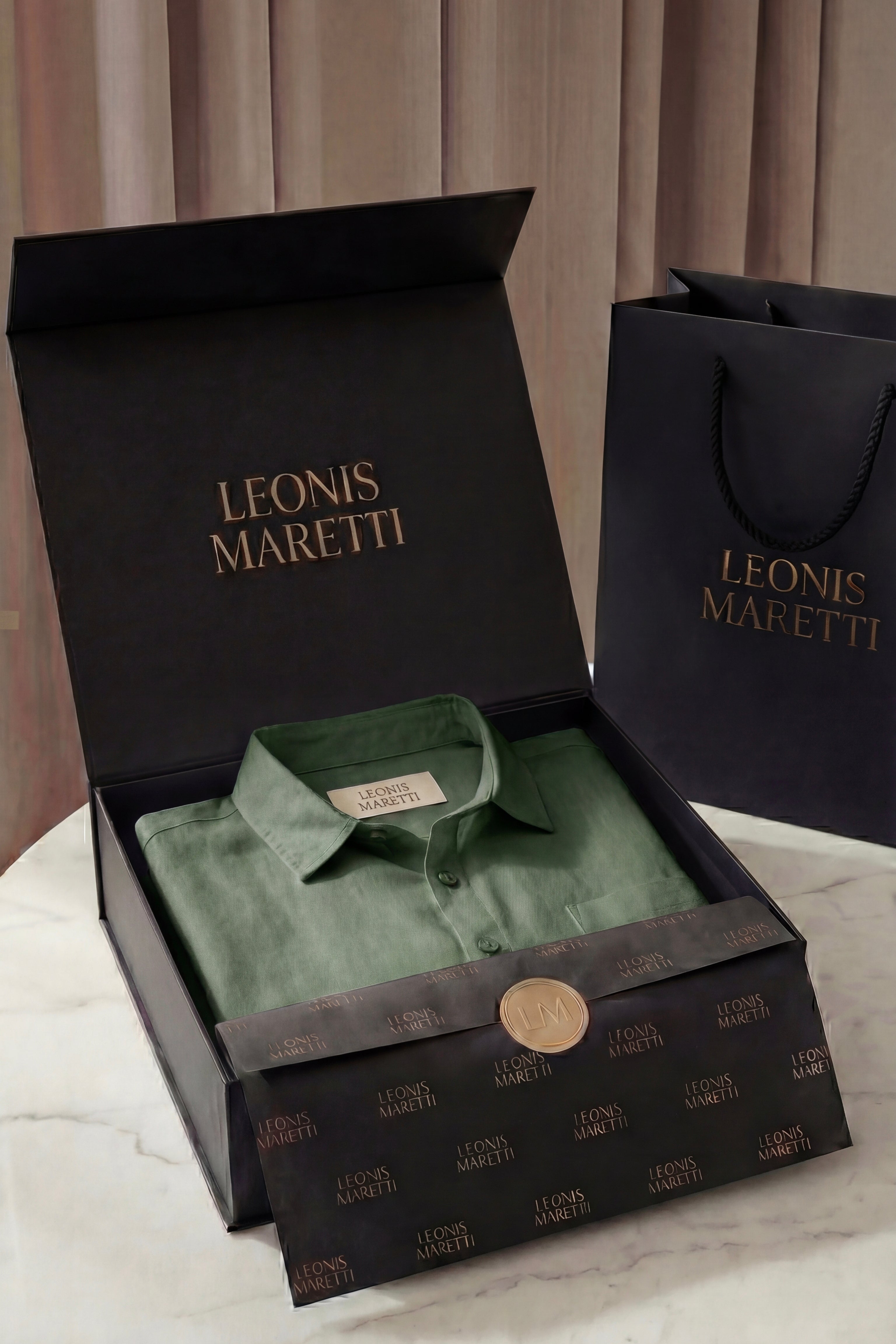 Camicia di Lino Torino Verde