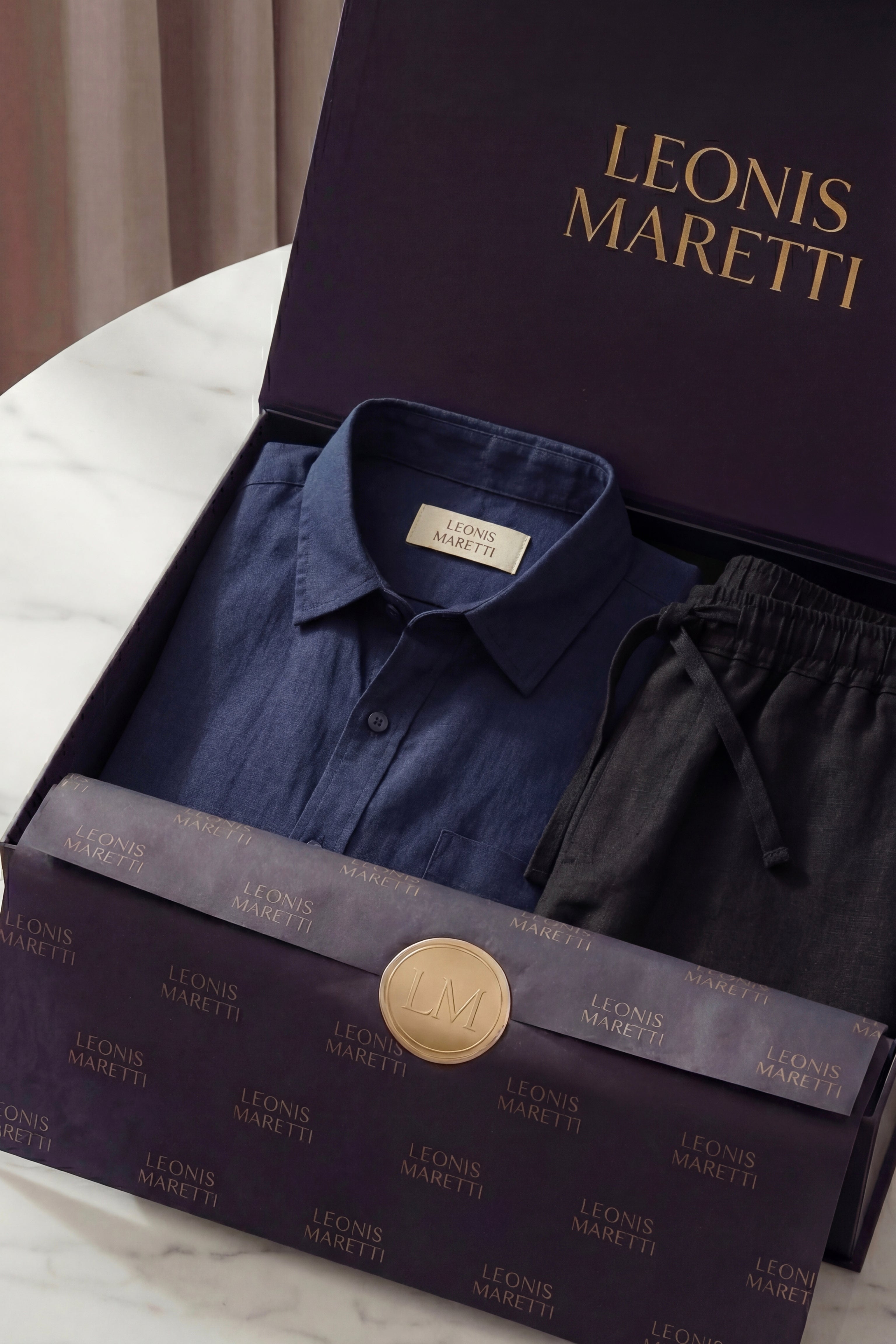 Set di lenzuola Trento blu/nero