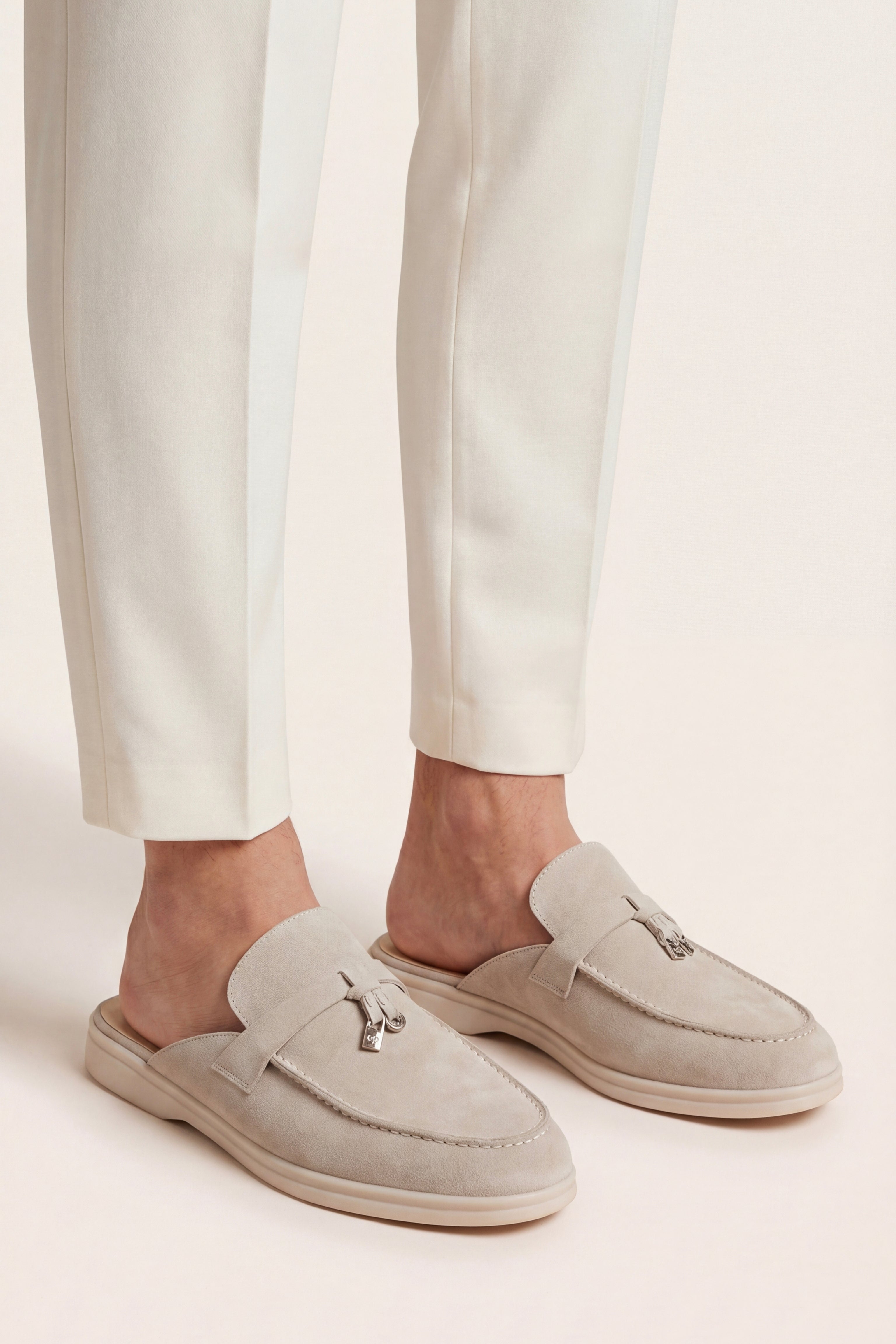 Maretti Buckle Mule Light Beige