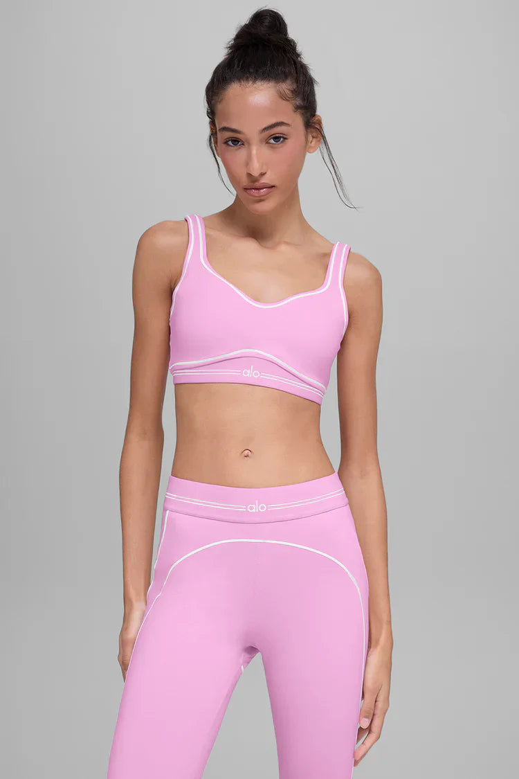 High-waisted set with heart effect and airbrushed Pink