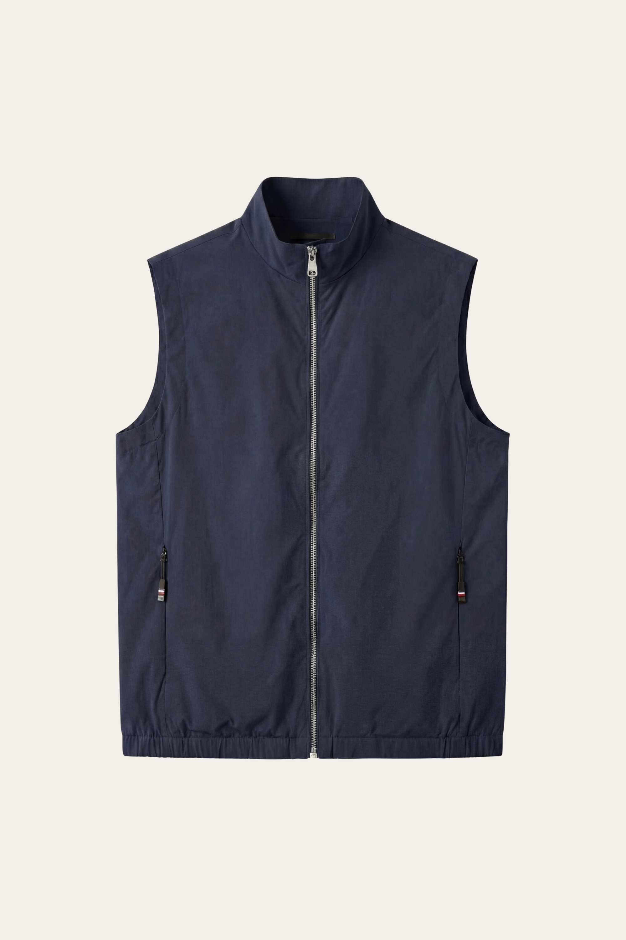 Valeno Gilet con Cerniera e Collo Alto Blu Scuro