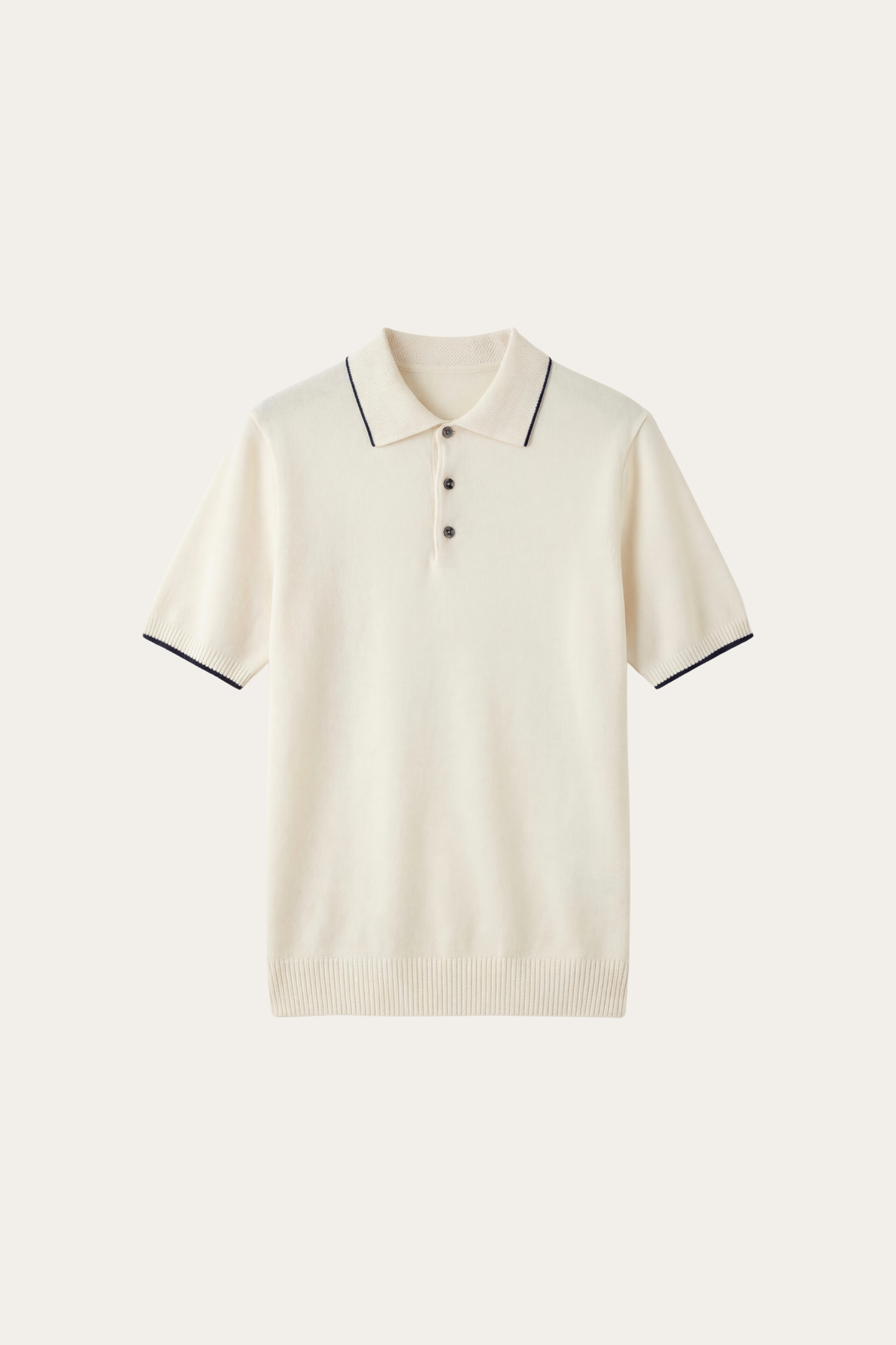 Polo Morino in Maglia Merino Bianca