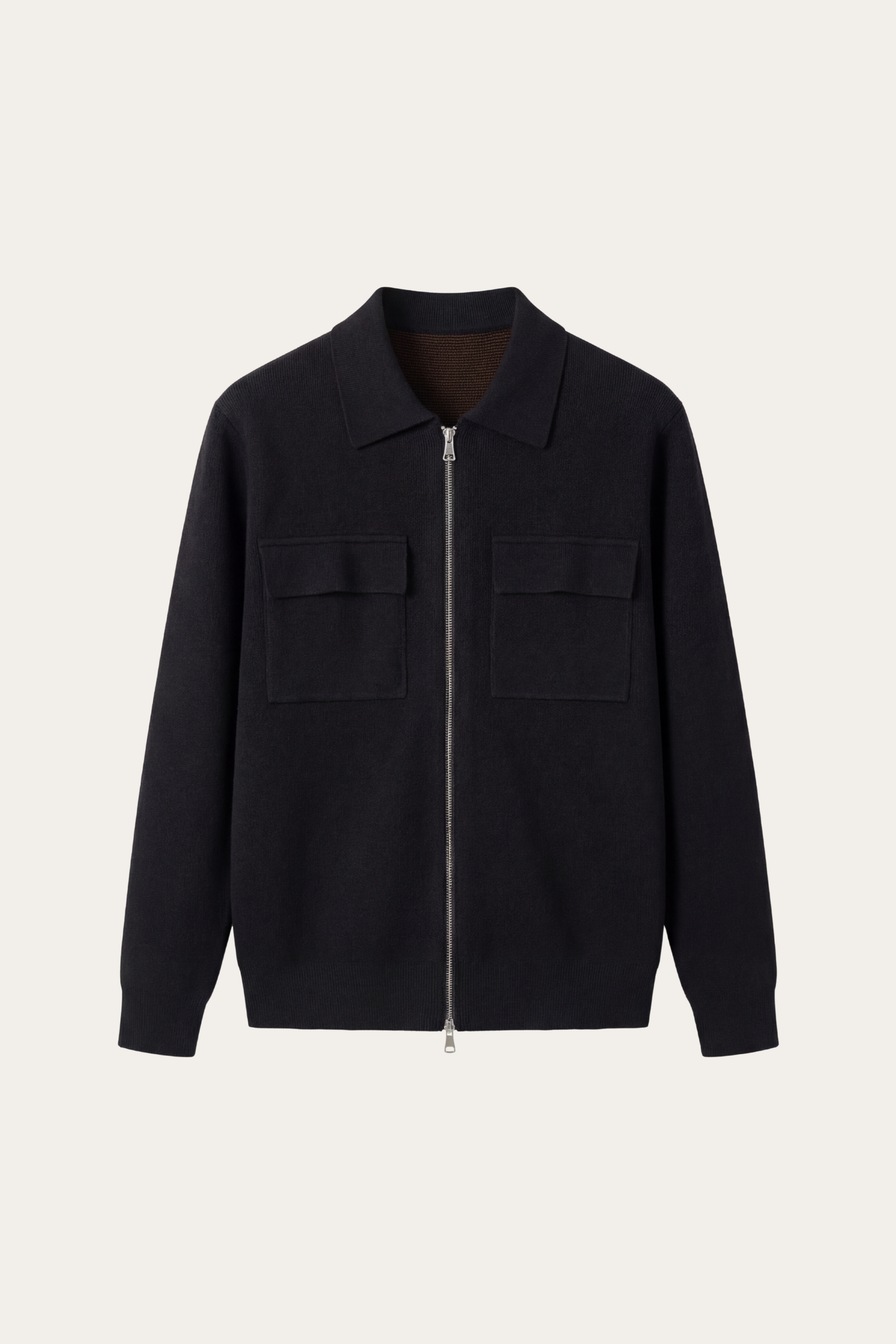 Cardigan Orvello in lana con doppia zip Nero