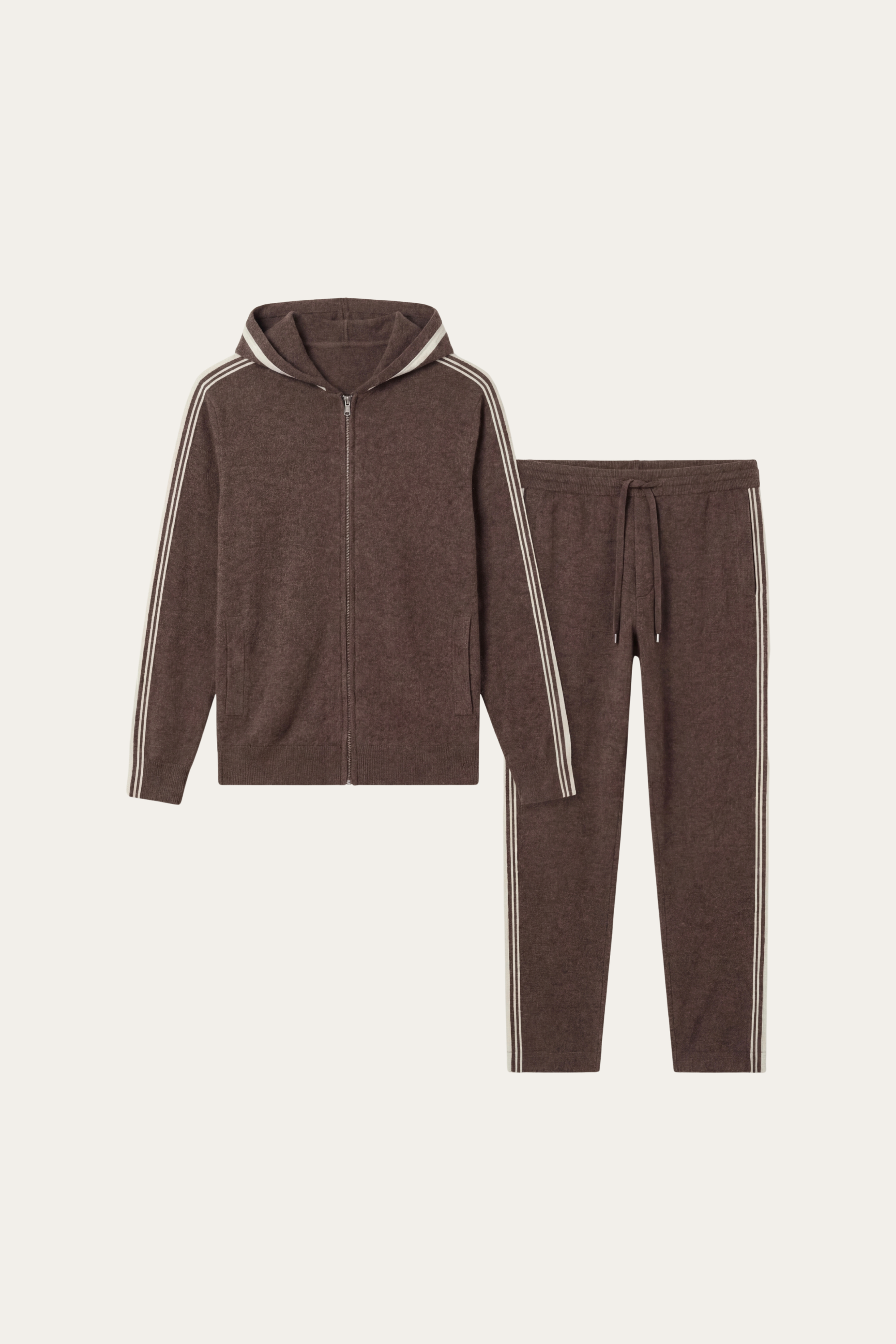 Giancarlo Hooded Zip Set Brown
