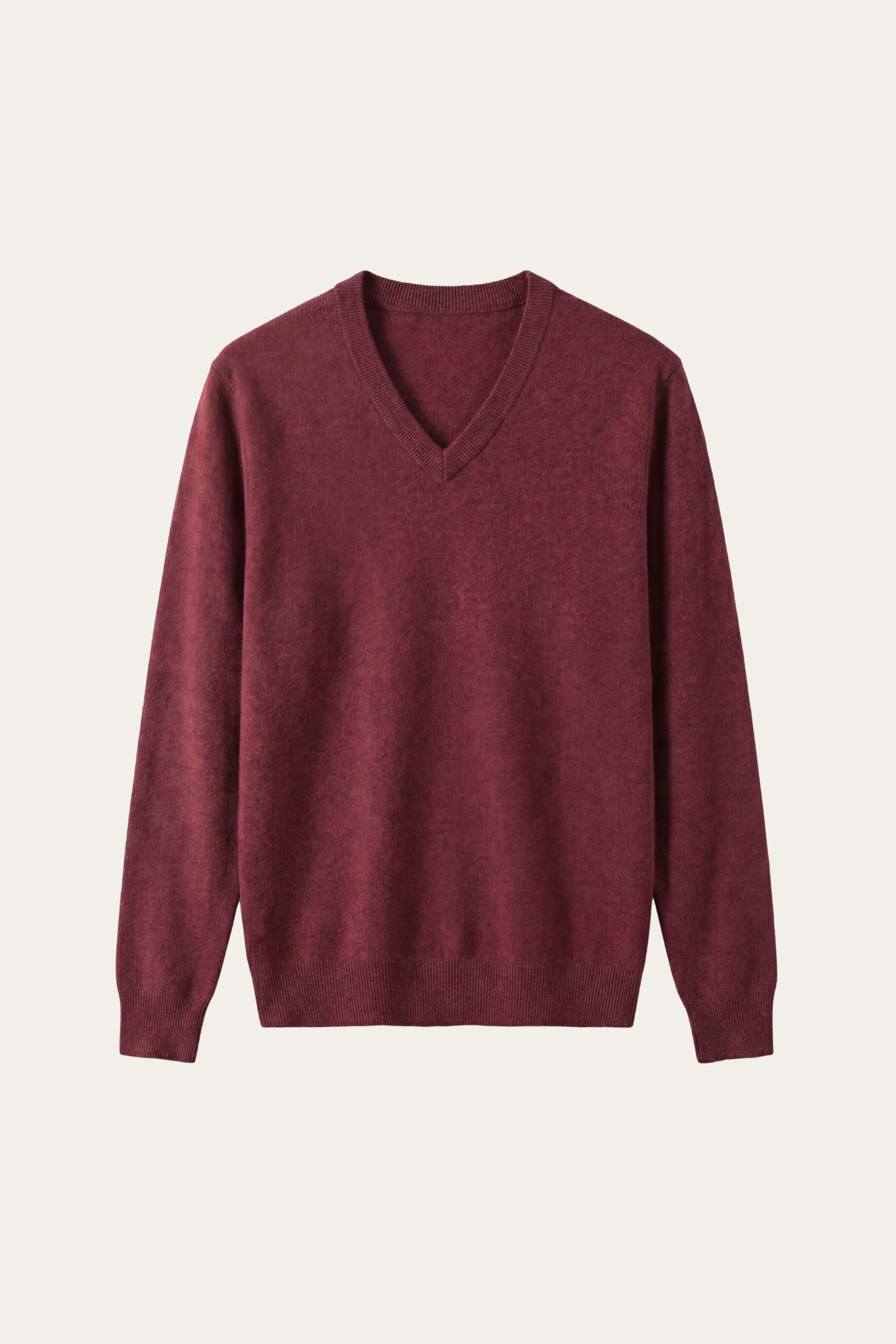 Merano Maglione Scollo a V Rosso Vino